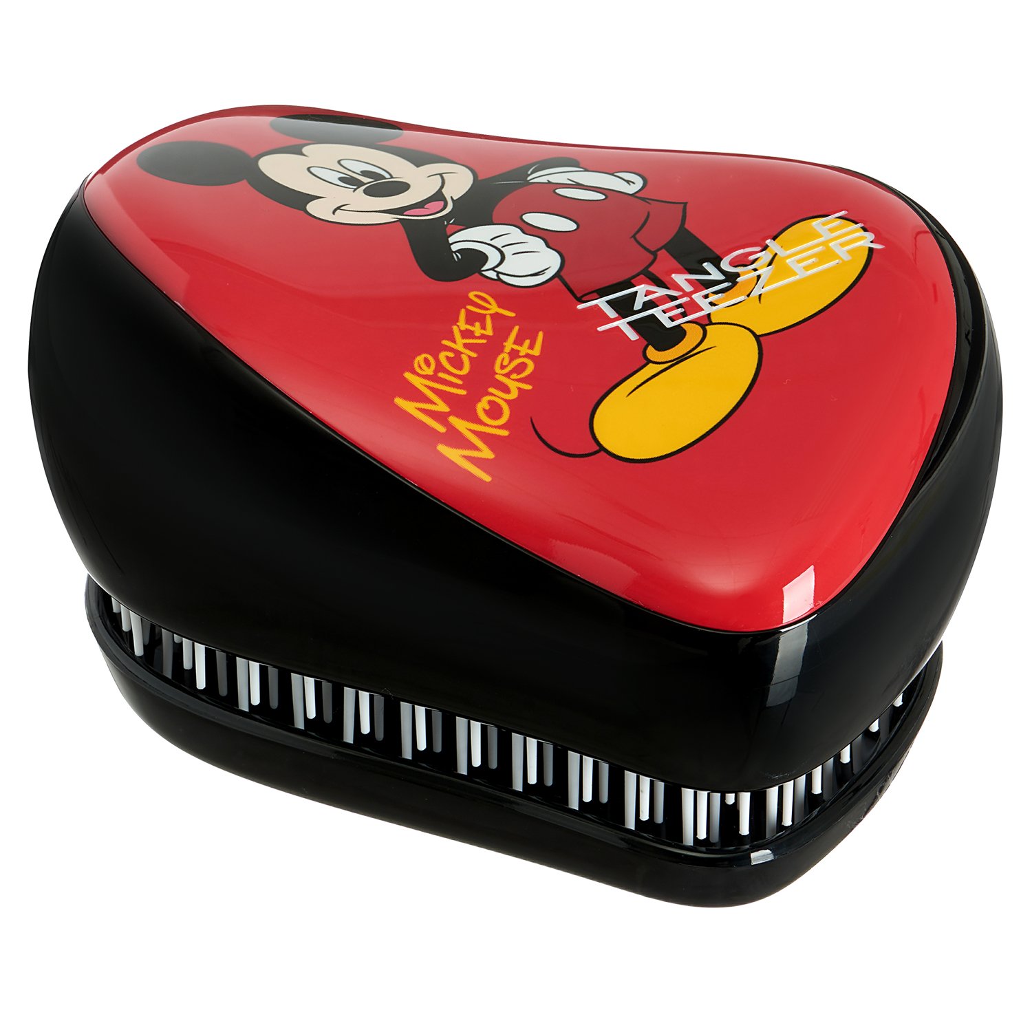 Tangle Teezer Compact Styler Hairbrush - Mickey Mouse & Red Design - Detangling Brush for Kids & Adults - Perfect for Travel, Home, and On-the-Go Hair Care