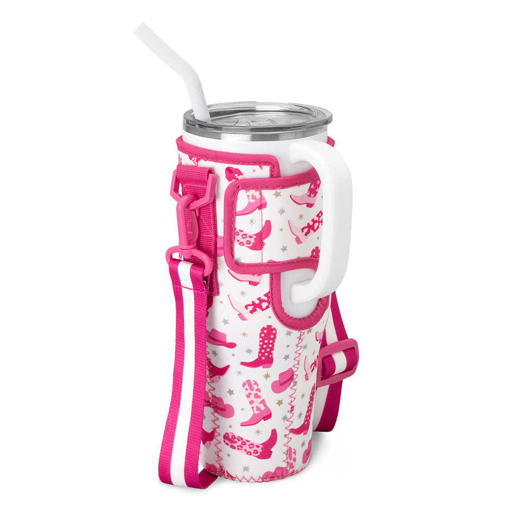 Let's Go Girls Mega Mug Sling 40oz - Large Insulated Tumbler with Handle & Strap for Women - Perfect for Hiking, Gym, Work & Outdoor Adventures