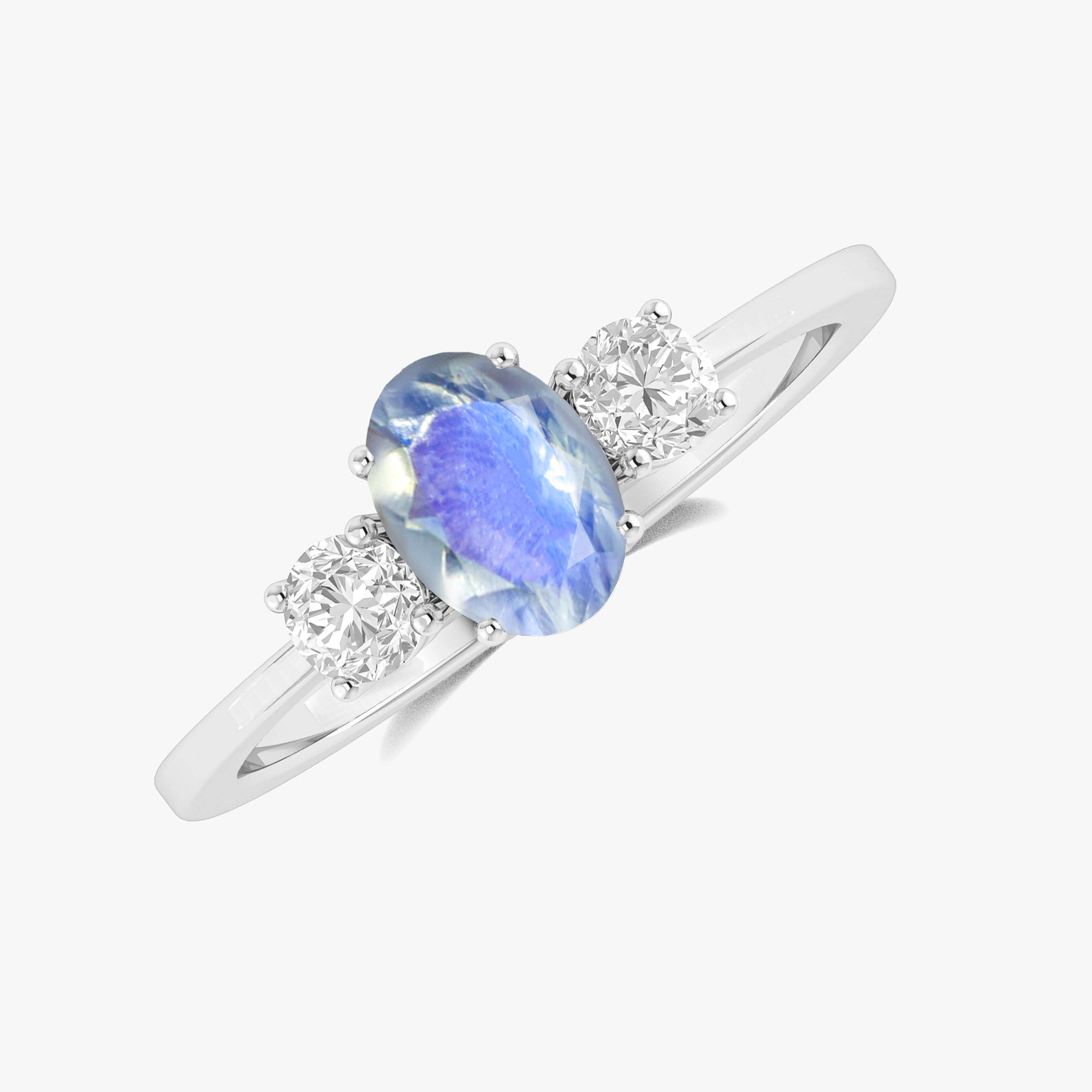 Authentic Moonstone Gemstone Ring for Women - Elegant Silver Jewelry for Everyday Wear, Wedding & Special Occasions