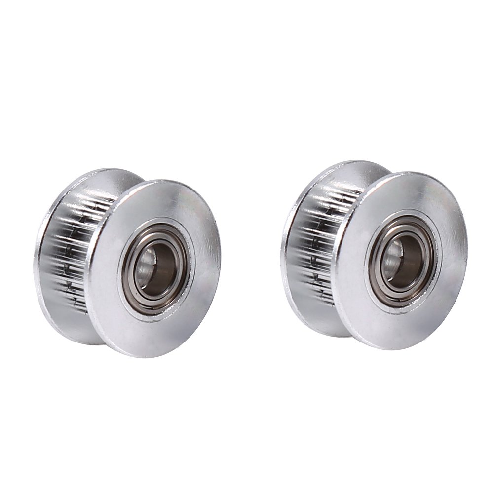 2Pcs 5mm ID Aluminum Timing Belt Idler Pulley with Bearing - Synchronous Wheel for 3D Printer Parts & CNC Machine Accessories | Perfect for Belt Tensioning & Motion Control Systems