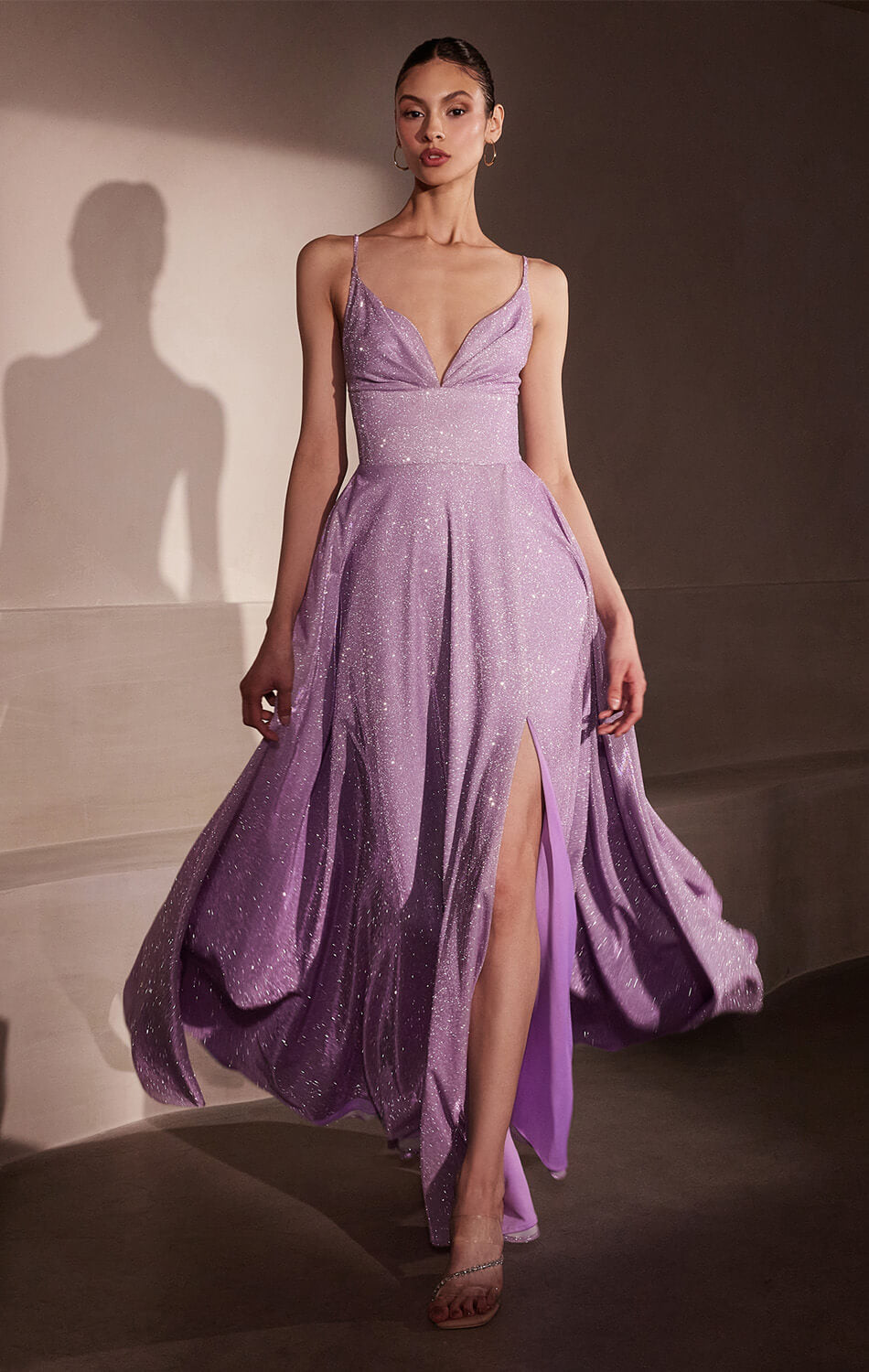 Elegant Gwyndolyn Gown - Shimmering Lace Up Back Long Evening Dress for Prom, Wedding & Special Occasions