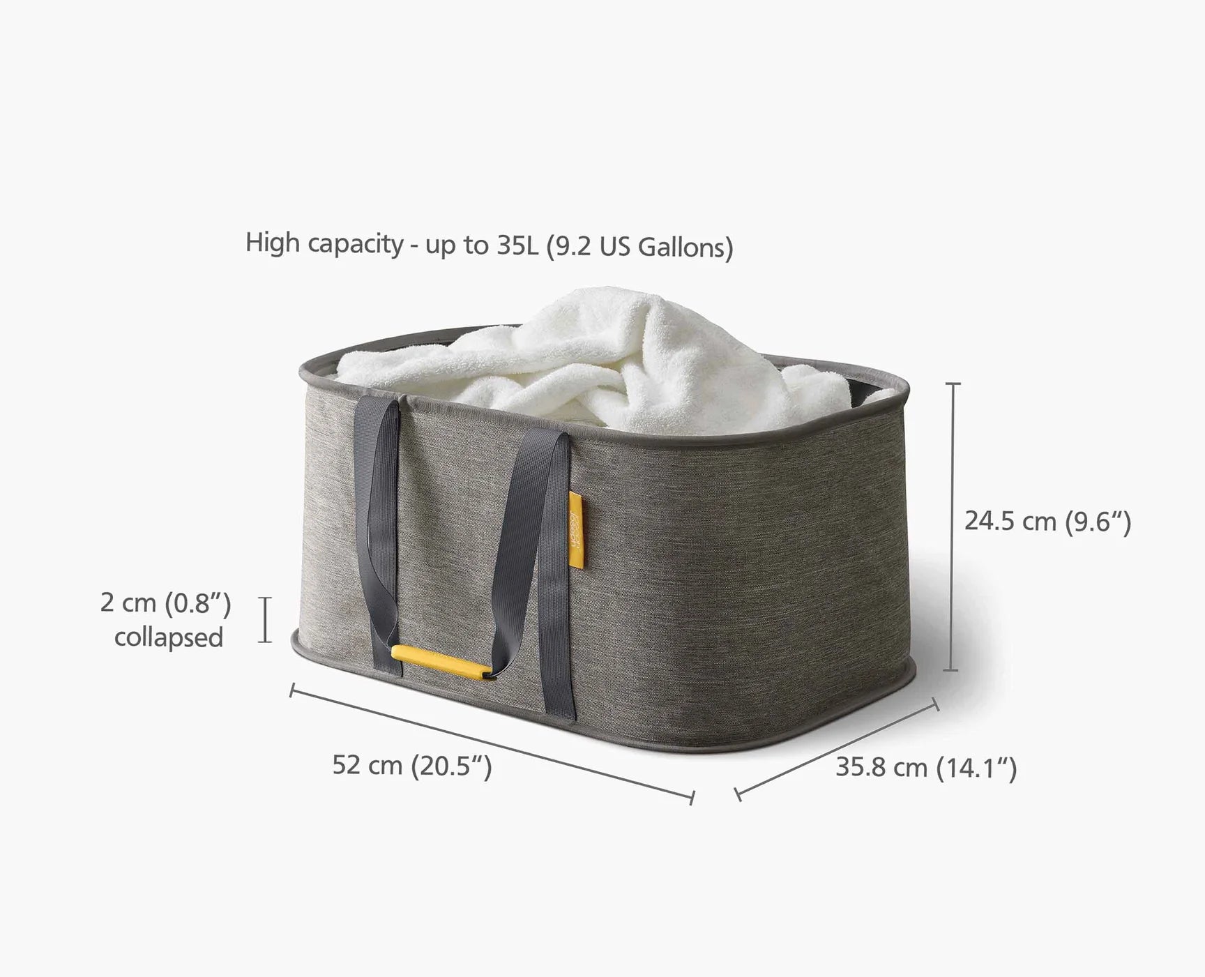 2-Piece Laundry Basket Set with Handles - Foldable Hamper for Clothes, Towels & Toys - Perfect for Bedroom, Bathroom & Dorm Organization (White)