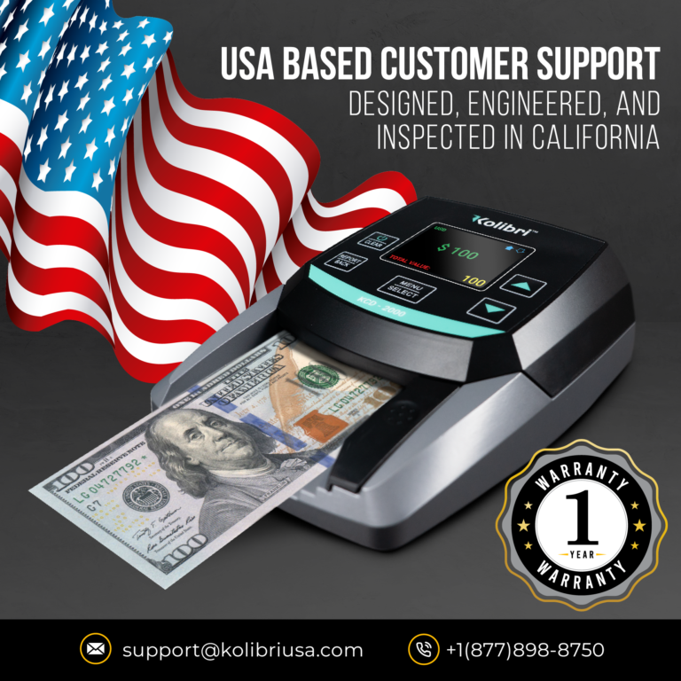 Kolibri KCD 2000 All Orientation 2-in-1 Counterfeit Money Detector & Bill Counter Machine - Detect Fake Bills & Count Cash Fast for Retail Stores, Banks & Businesses