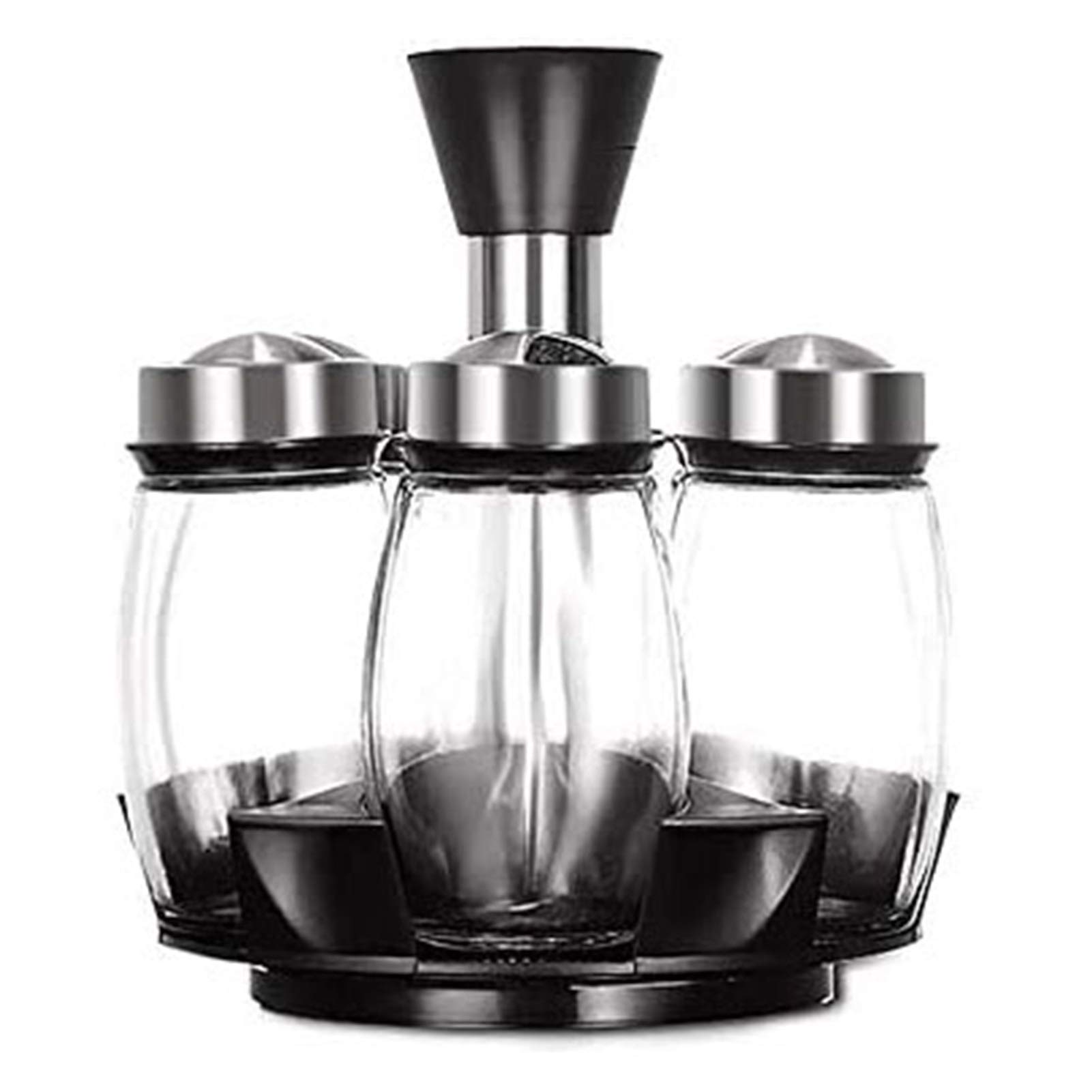 6-Jar Revolving Spice Rack Organizer - 360° Spinning Countertop Herb & Spice Storage with 6 Glass Jars (Spices Not Included) - Perfect for Kitchen, Pantry & Cooking Organization