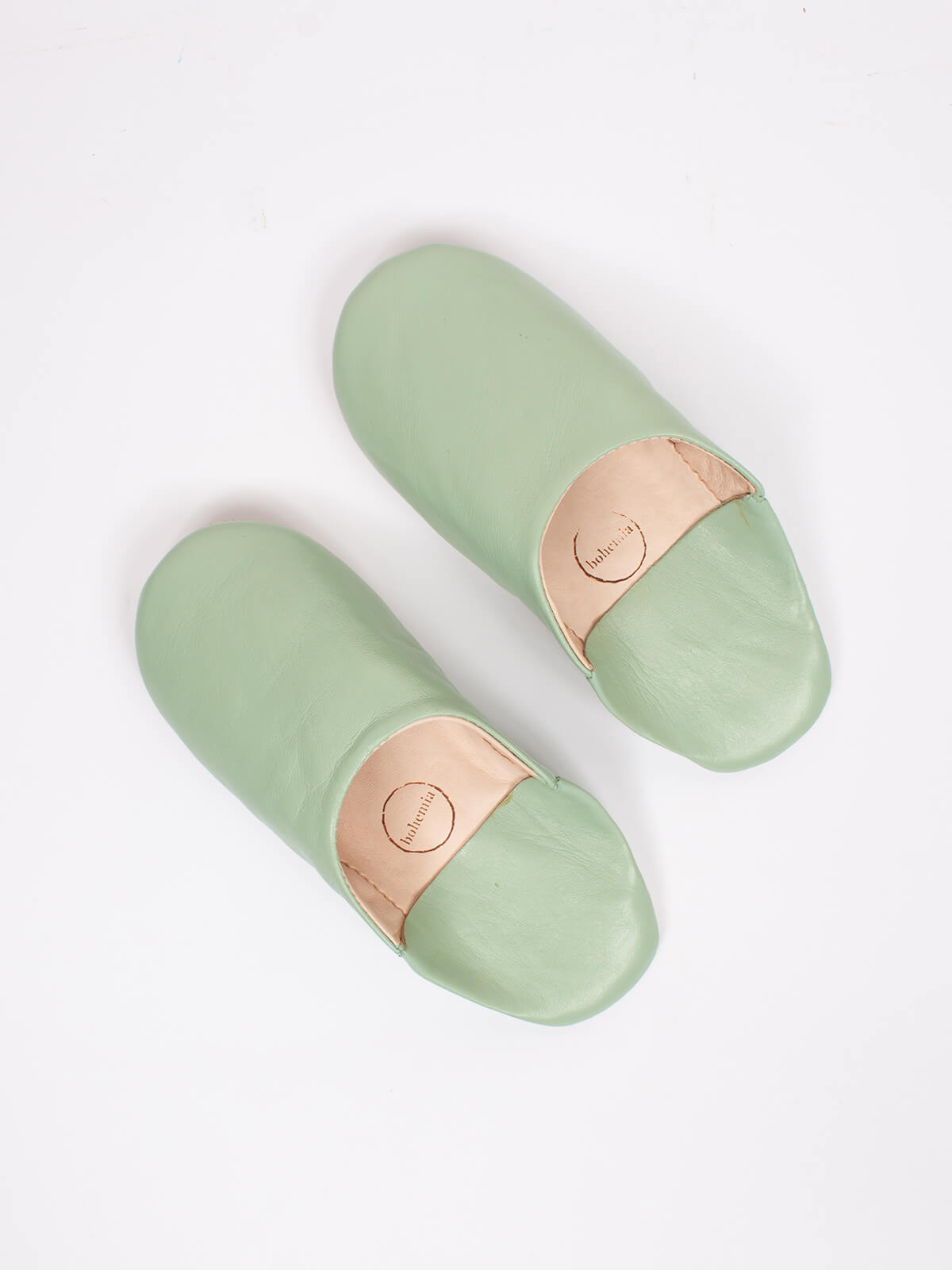 Authentic Moroccan Babouche Slippers - Soft Leather Comfort Shoes for Men & Women | Sage Green | Perfect for Home, Lounge & Cultural Fashion
