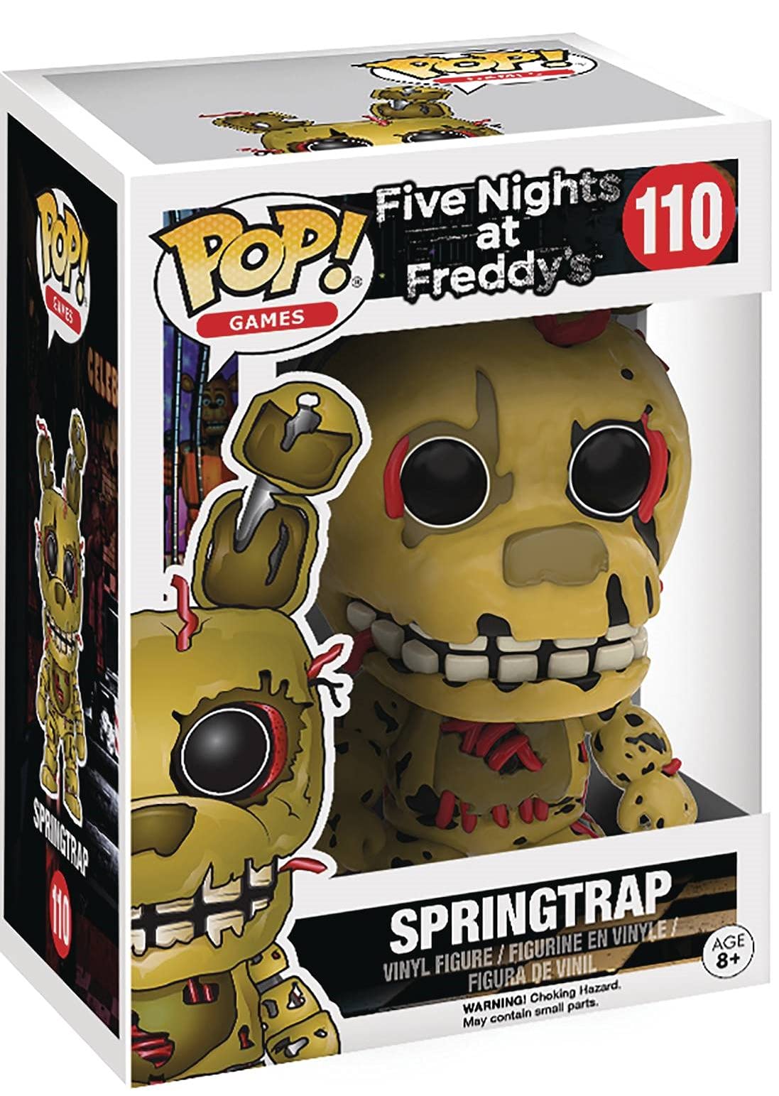 Funko Pop! Five Nights at Freddy's Springtrap Vinyl Figure (3.75 Inch) with Pop Protector Case - Collectible Horror Game Merchandise for Display & Protection | Perfect for Gaming Rooms, Office Decor & FNAF Fans