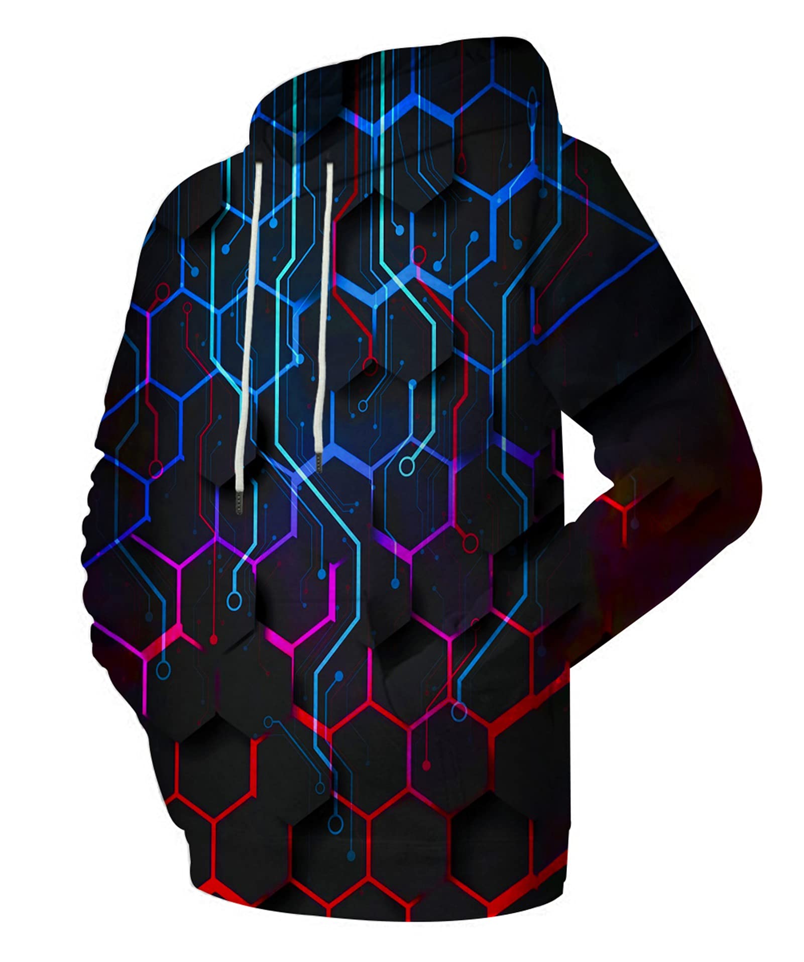 LAIDIPAS 3D Graphic Novelty Hooded Sweatshirt for Men & Women - Cool Pullover Hoodie with Pocket - Perfect for Casual Wear, Street Fashion & Gifts