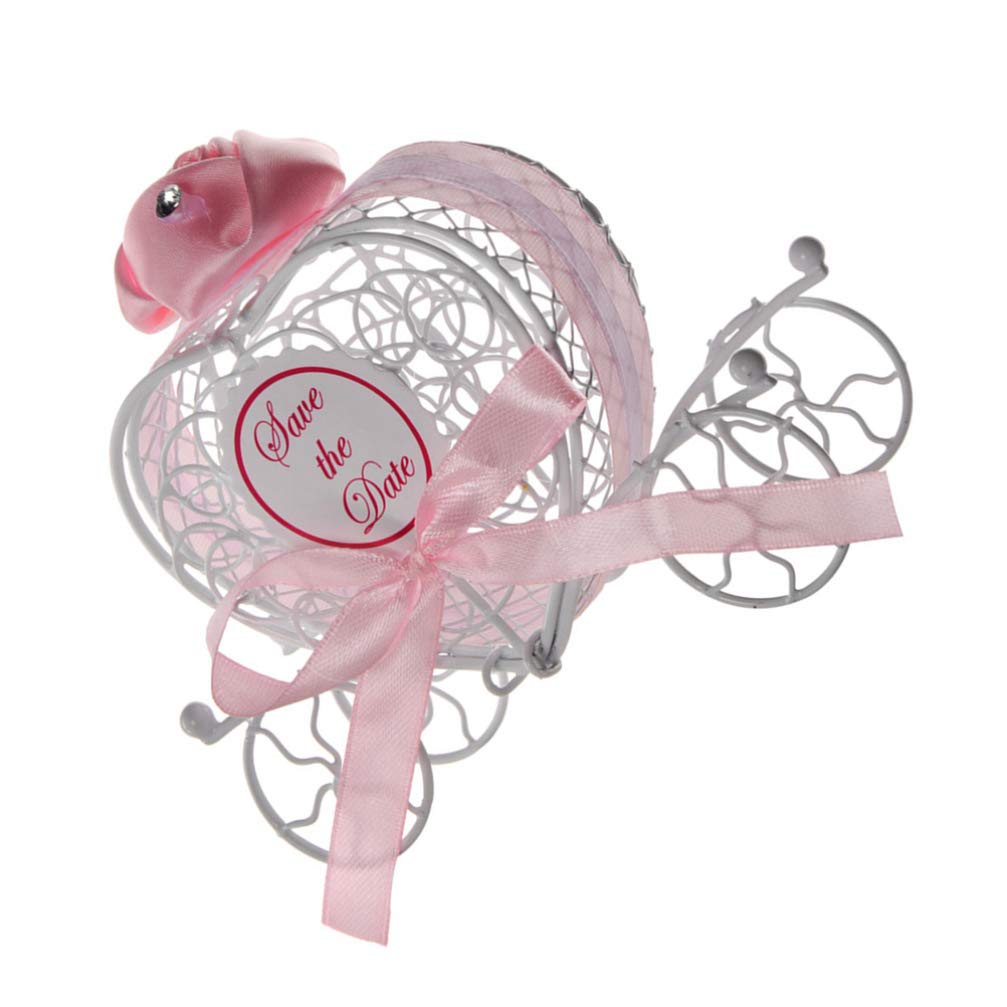 Happyyami 5pcs Heart-Shaped Chocolate Carriage Keepsake Box - Elegant Wedding Favor Candy Container for Guests, Romantic Candy Storage Case with Metal Stand - Perfect for Bridal Shower, Anniversary Gifts & Home Decor