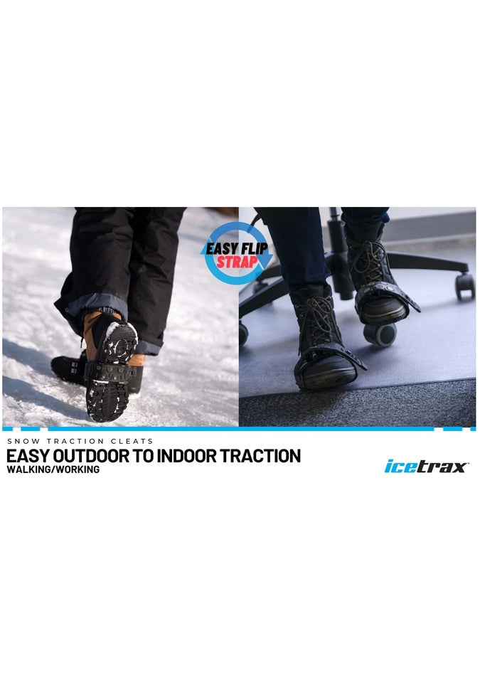 Icetrax Midflip Mid Sole Ice Cleats - Non-Slip Traction for Winter Walking, Hiking & Running - Perfect for Snow, Ice & Slippery Surfaces