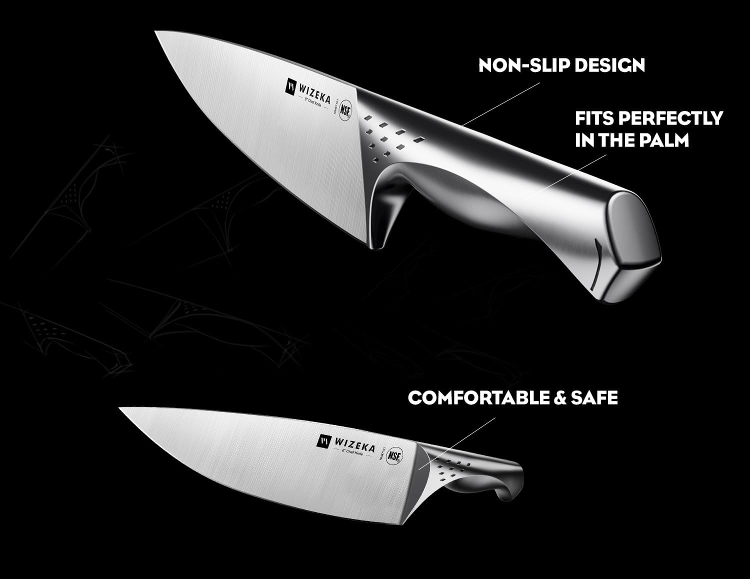 15-Piece Professional Chef Knife Set with Block - Razor Sharp German Stainless Steel Kitchen Knives with Sharpener | Jaguar Series | Perfect for Home Cooking, Restaurant Use & Gift Giving