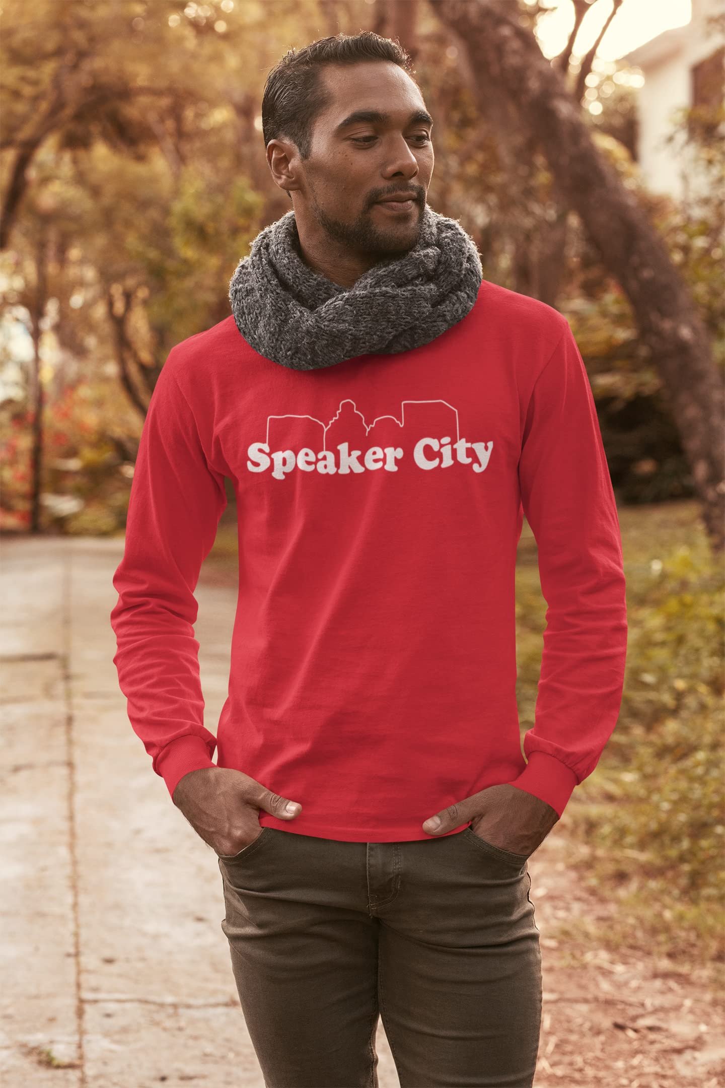 Wild Bobby Vintage Speaker City Movie Pop Culture Men's Long Sleeve T-Shirt - Retro Graphic Tee for Casual Wear, Street Style & Music Lovers