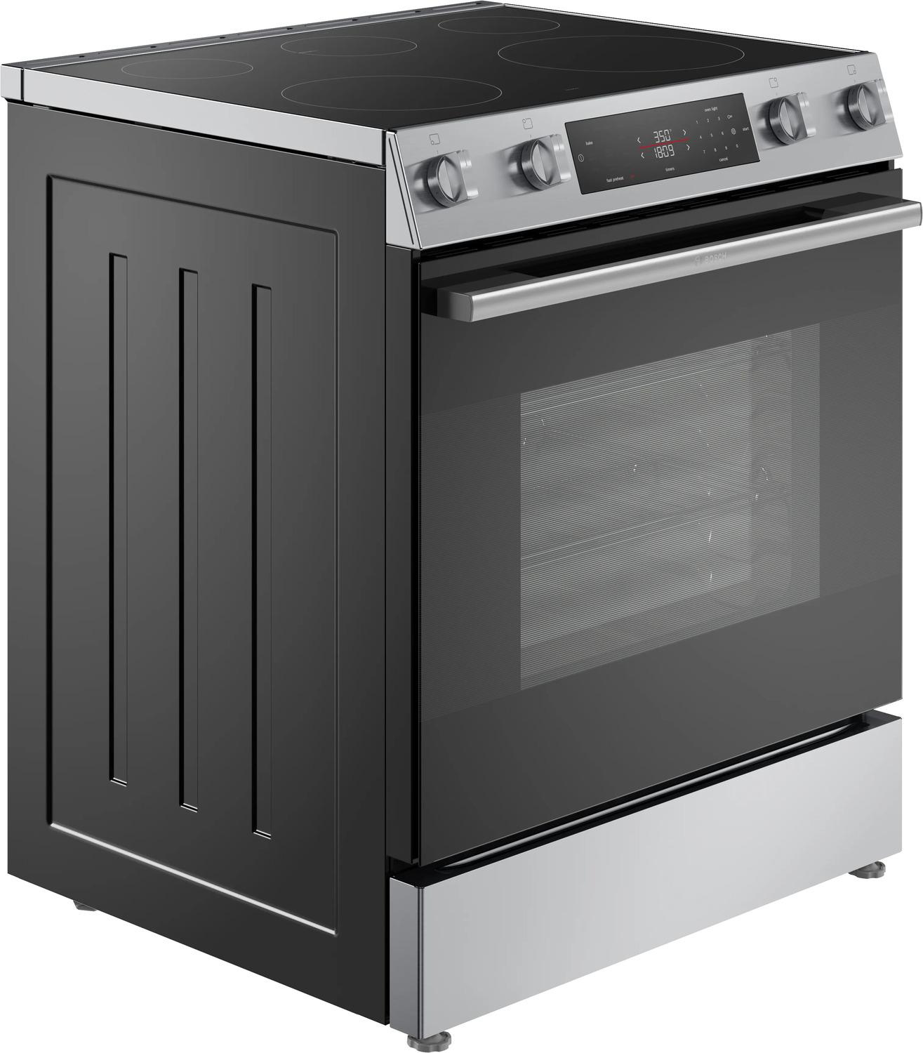Bosch HEF1050MU 100 Series 30-Inch Electric Freestanding Range - Stainless Steel | Professional Kitchen Appliance for Home Cooking & Baking