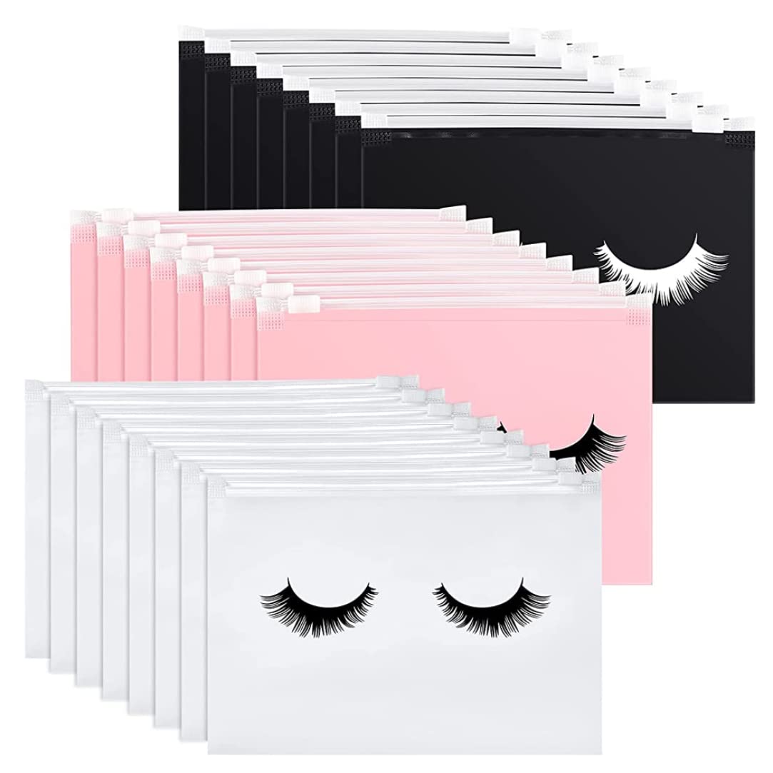 60 Pcs Eyelash Extension Aftercare Bags - 6x4 Inch Small Zipper Cosmetic Cases for Lash Packaging, Travel & Makeup Storage - Perfect for Women & Girls (Great for Salons, Gifts & Travel Accessories)