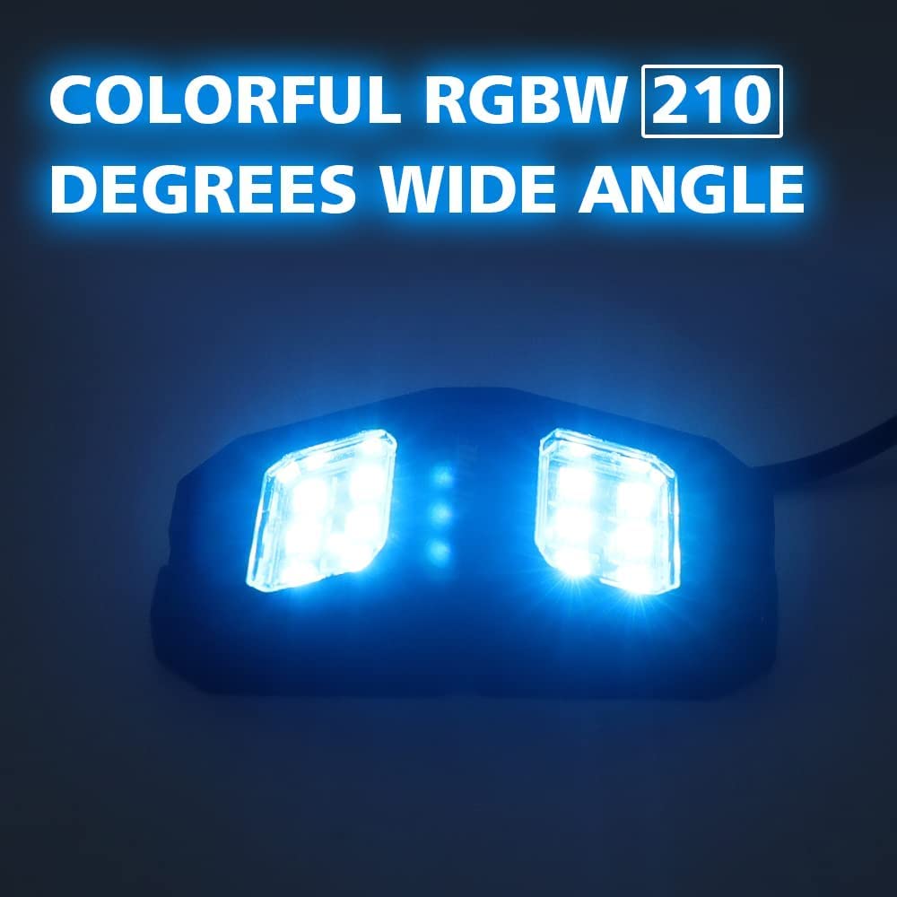SUNPIE 12 Pods Upgraded 210° Wide Angle RGBW Rock Lights - App & Voice Control, Music Sync, Auto Mode for Off-Road Trucks, SUVs, ATVs, UTVs & Boats | Perfect for Night Rides, Car Shows & Off-Road Adventures
