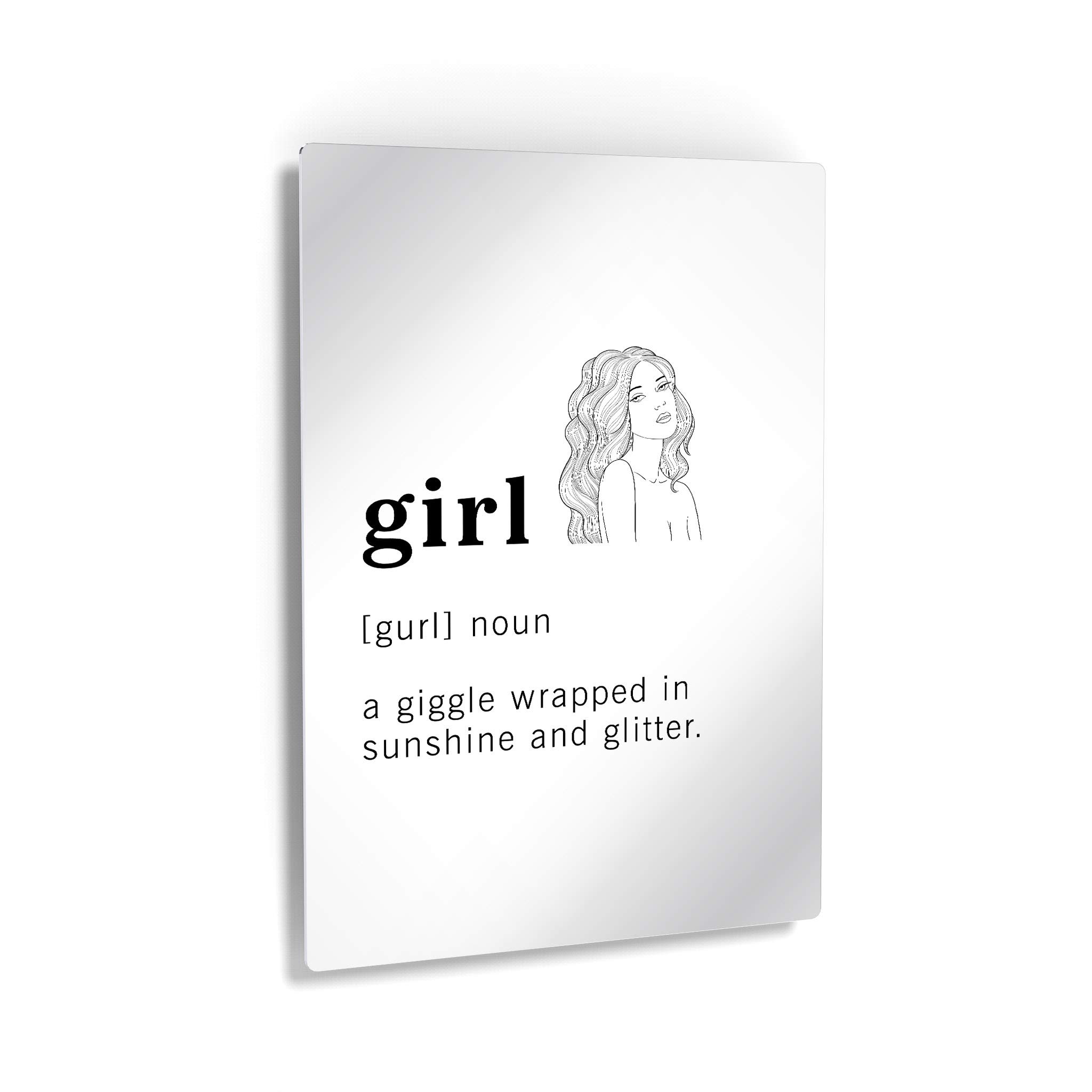 Funny Noun Dictionary Definition of Girl Metal Print - Inspirational Quote Wall Art for Office, Living Room, Bedroom & Bathroom - Ready to Hang Home Decor (40x30 Inches, Made in USA) - Perfect Gift for Women, Housewarming & Room Decoration