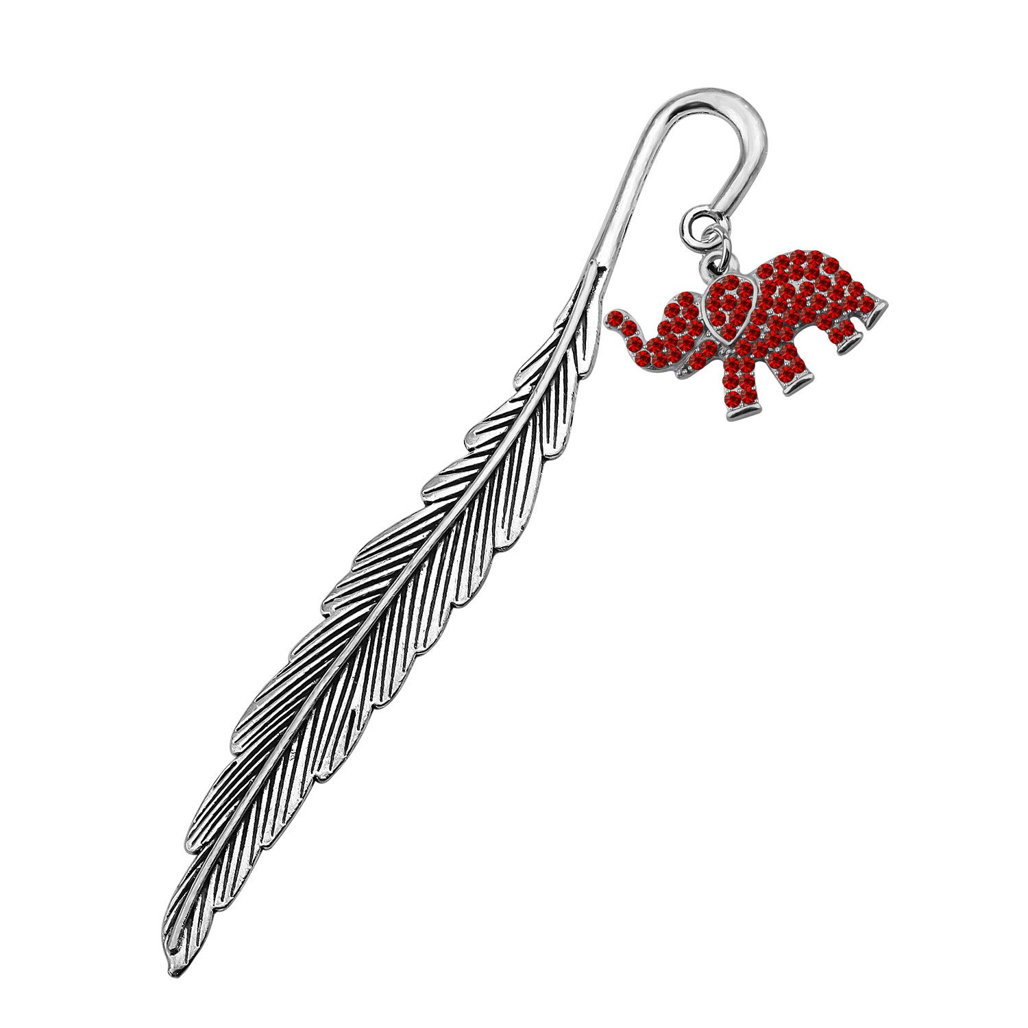 CHOORO Red Elephant & Triangle Bookmark - Rhinestone Jewelry for Greek Sorority 1913 - Perfect for Sorority Gifts, Book Lovers & Greek Life Accessories