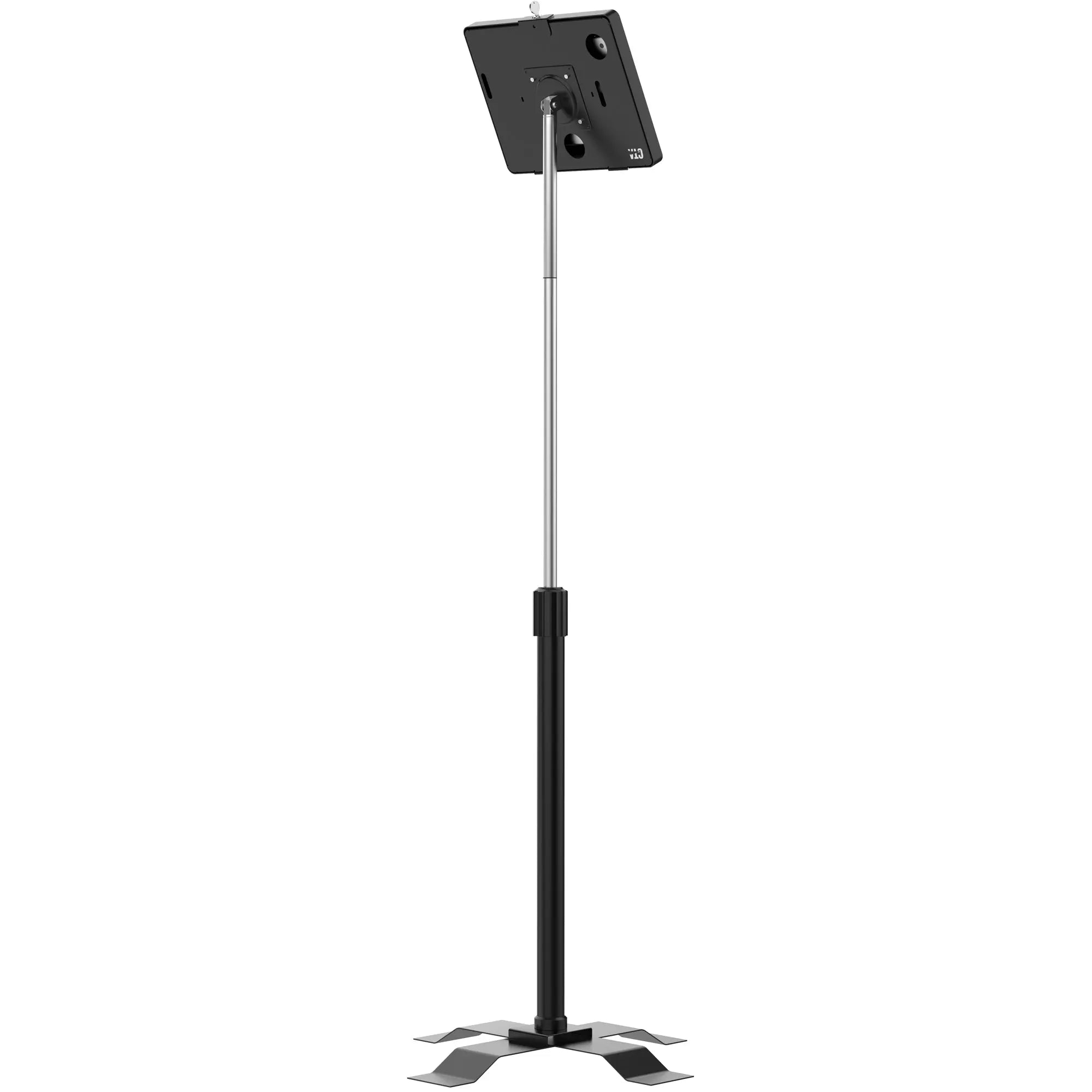 Compact Floor Stand with Universal Security Enclosure - Secure Display Solution for Retail Stores, Restaurants, and Public Spaces