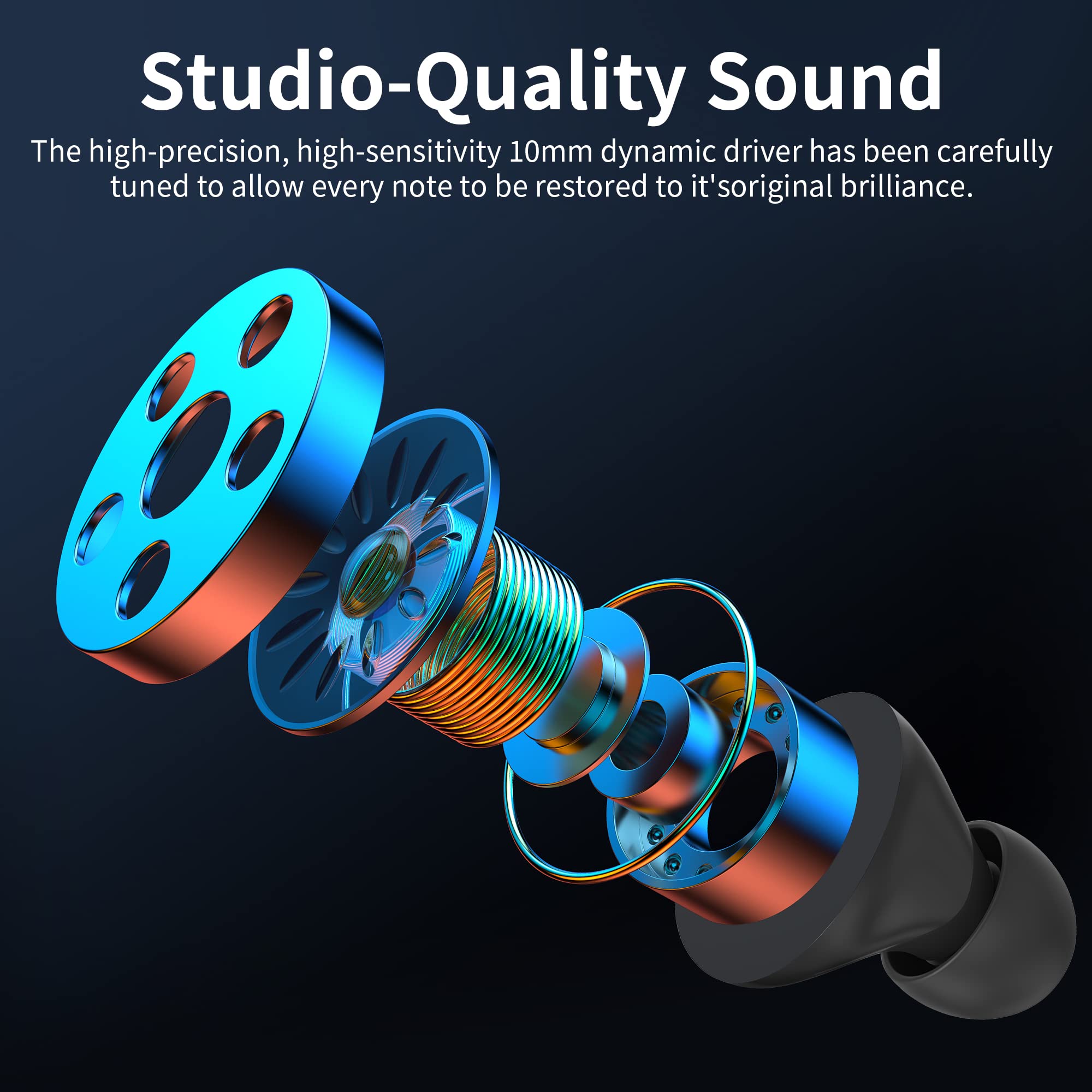 Small Wireless Earbuds - Mini Bluetooth Headphones with 36H Playtime, IPX5 Waterproof, Stereo Sound & Built-in Mic | Perfect for Sports, Workouts & Daily Commute