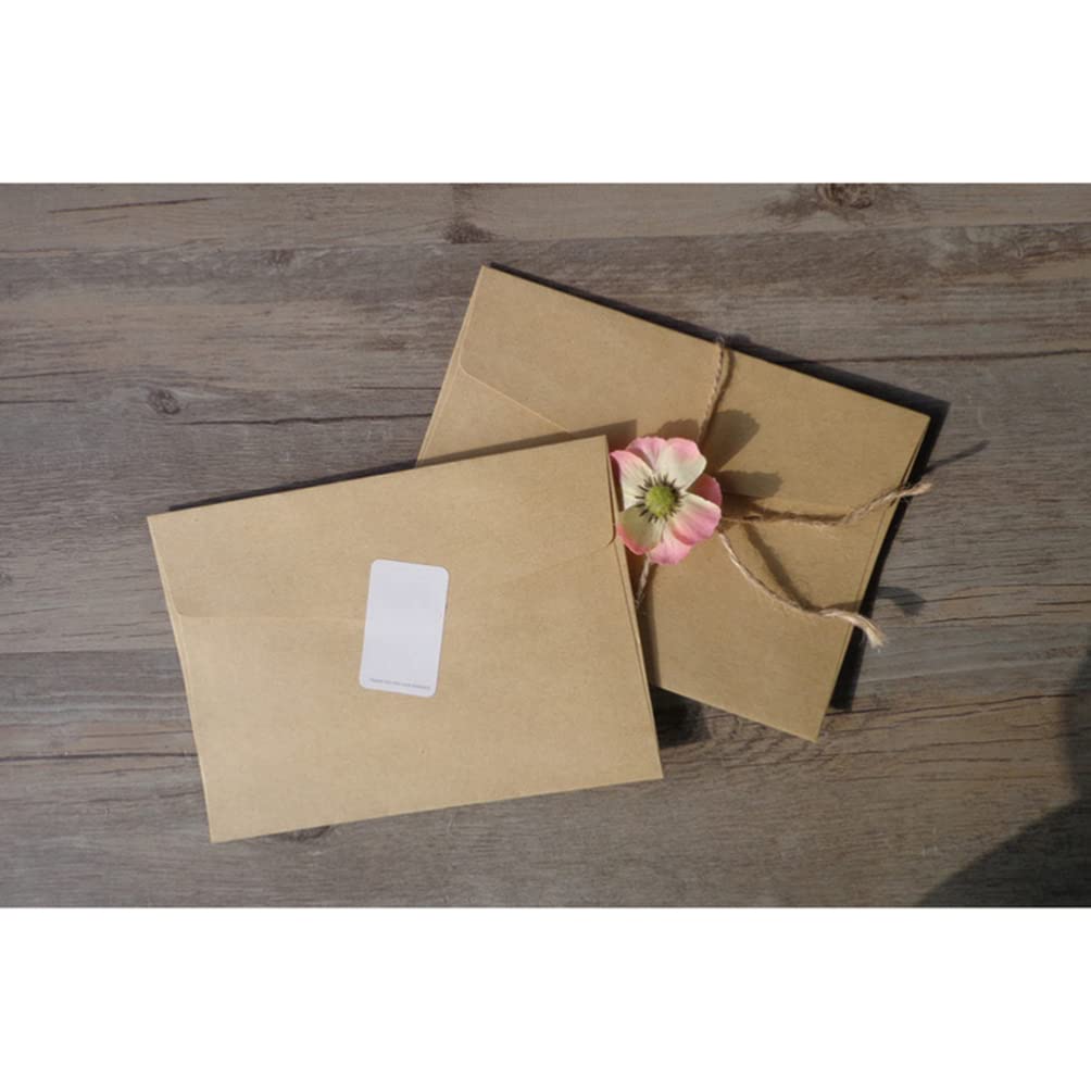 NUOBESTY 120 Pcs Kraft Paper Storage Envelopes - Retro Small Envelopes for Name Cards, Postcards & Photos - Perfect for Wedding Invitations, Business Cards & Scrapbooking