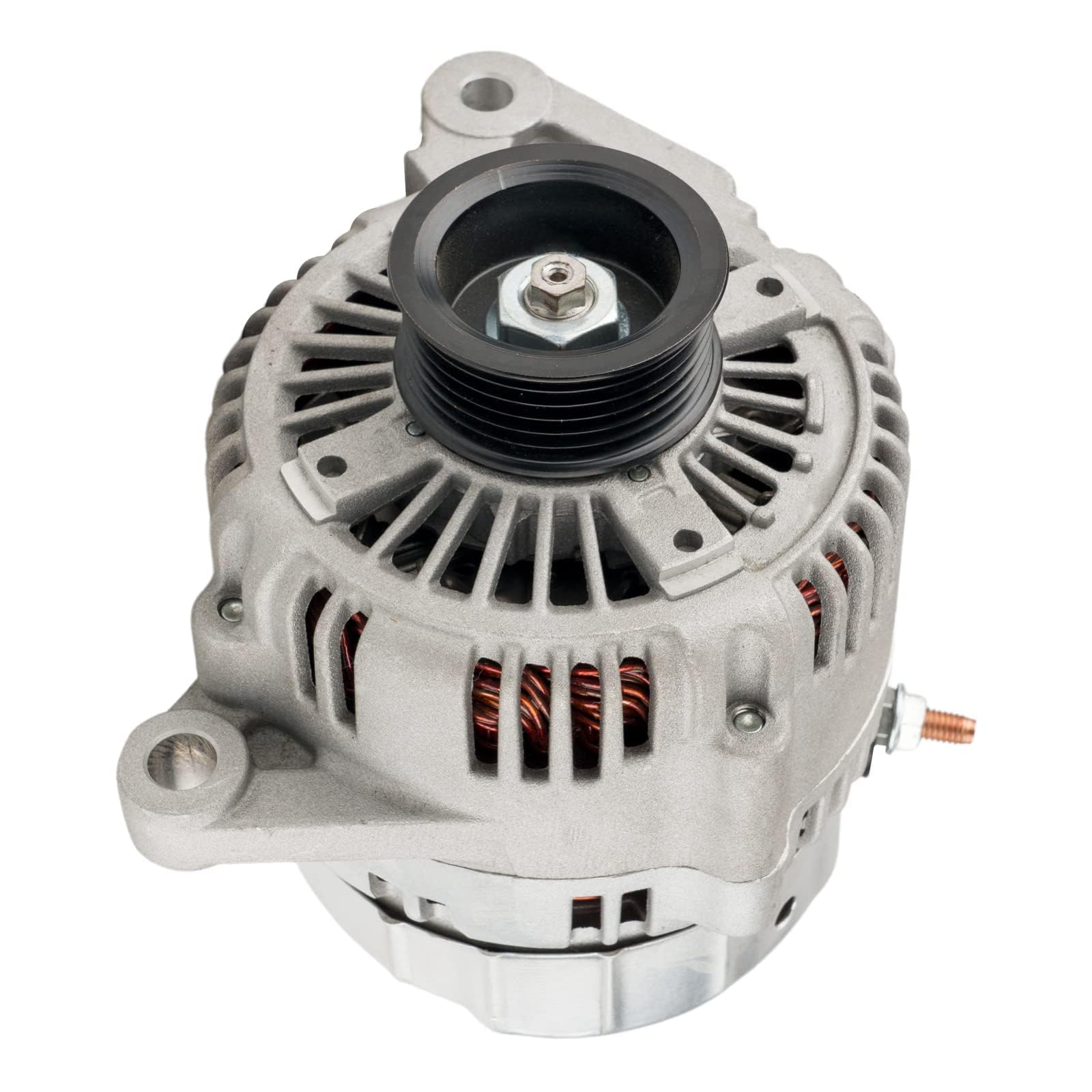 117 Amp High Output Alternator for 2001-2006 Jeep Wrangler TJ L6 4.0L - Replaces 13876, 56041864AA, 56041864AB, 56041864AB1, 56041565AB, 121000-3820, 121000-3821, 121000-3810 - Perfect for Off-Roading & Daily Driving