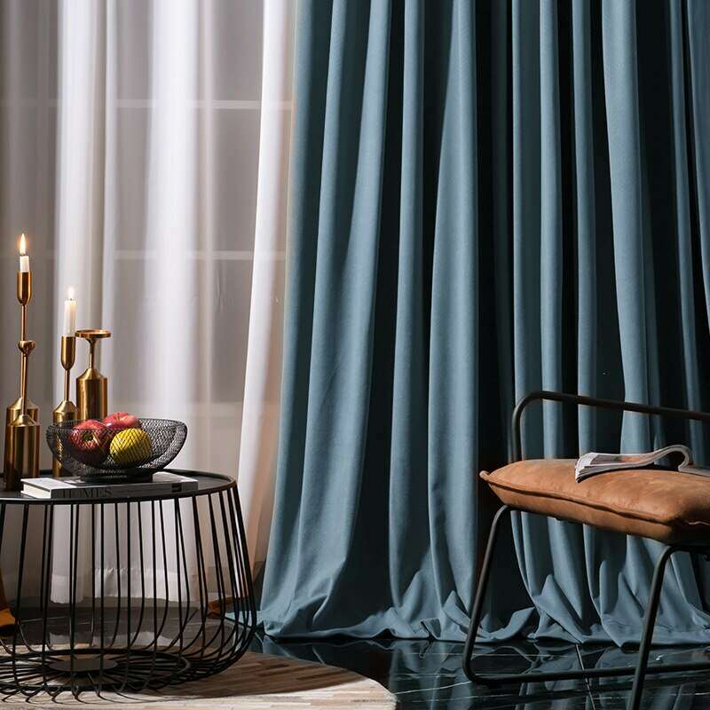Luxury Modern Herring Designer Velvet Curtains - Blue Blackout Drapes for Living Room & Bedroom - Elegant Thermal Insulated Window Treatments for Home Decor