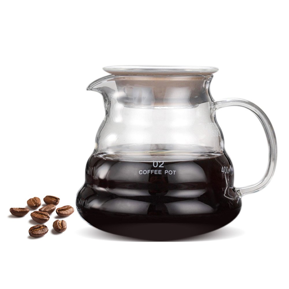 500ml Heat-Resistant Thickened Glass Coffee Teapot - Drip Coffee & Tea Maker Kettle for Home, Office & Cafe Use - Perfect for Pour Over Brewing & Serving Hot Beverages