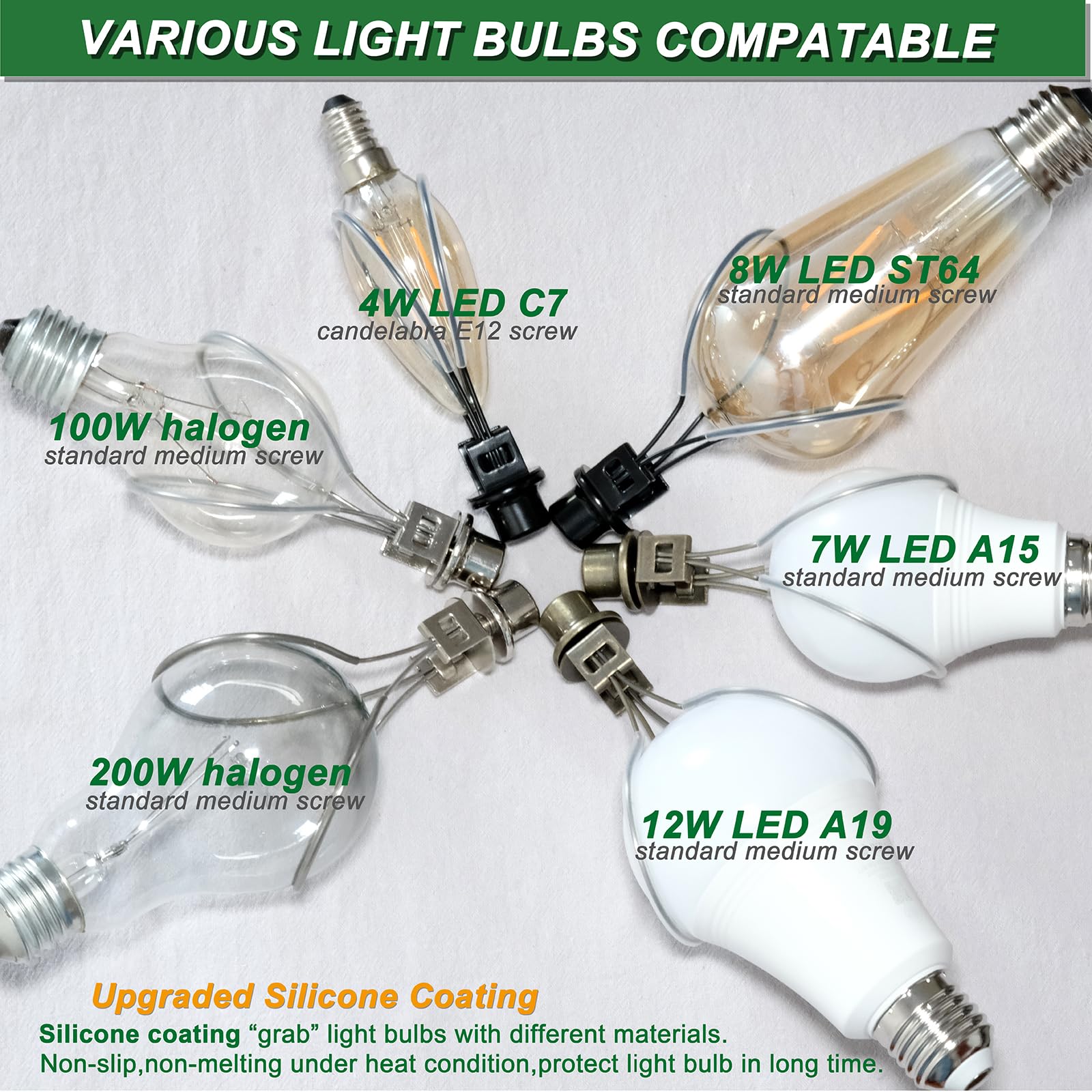Nickel Lamp Shade Light Bulb Clip Adapter - 2PCS Set with Finial & Levellers for Secure Lampshade Fit | Perfect for Table Lamps, Floor Lamps & Home Decor