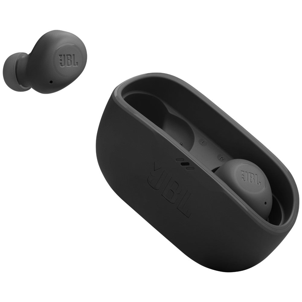 JBL Vibe Buds True Wireless Bluetooth Earbuds - Black (Renewed Like New) | Noise Cancelling, 32H Battery, IP54 Waterproof for Gym, Running & Commuting