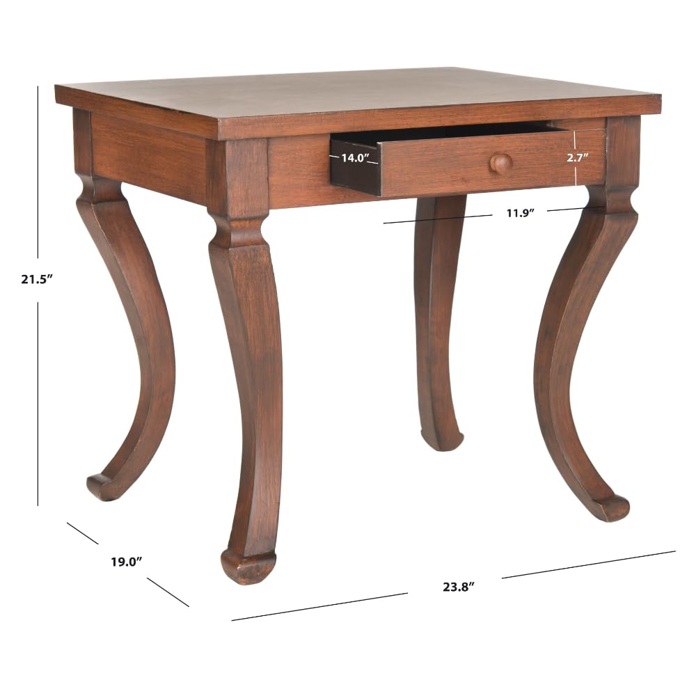 SAFAVIEH American Homes Collection Colman Brown One Drawer Storage Side Table - Nightstand, End Table for Living Room & Bedroom - Compact Accent Table with Storage Drawer