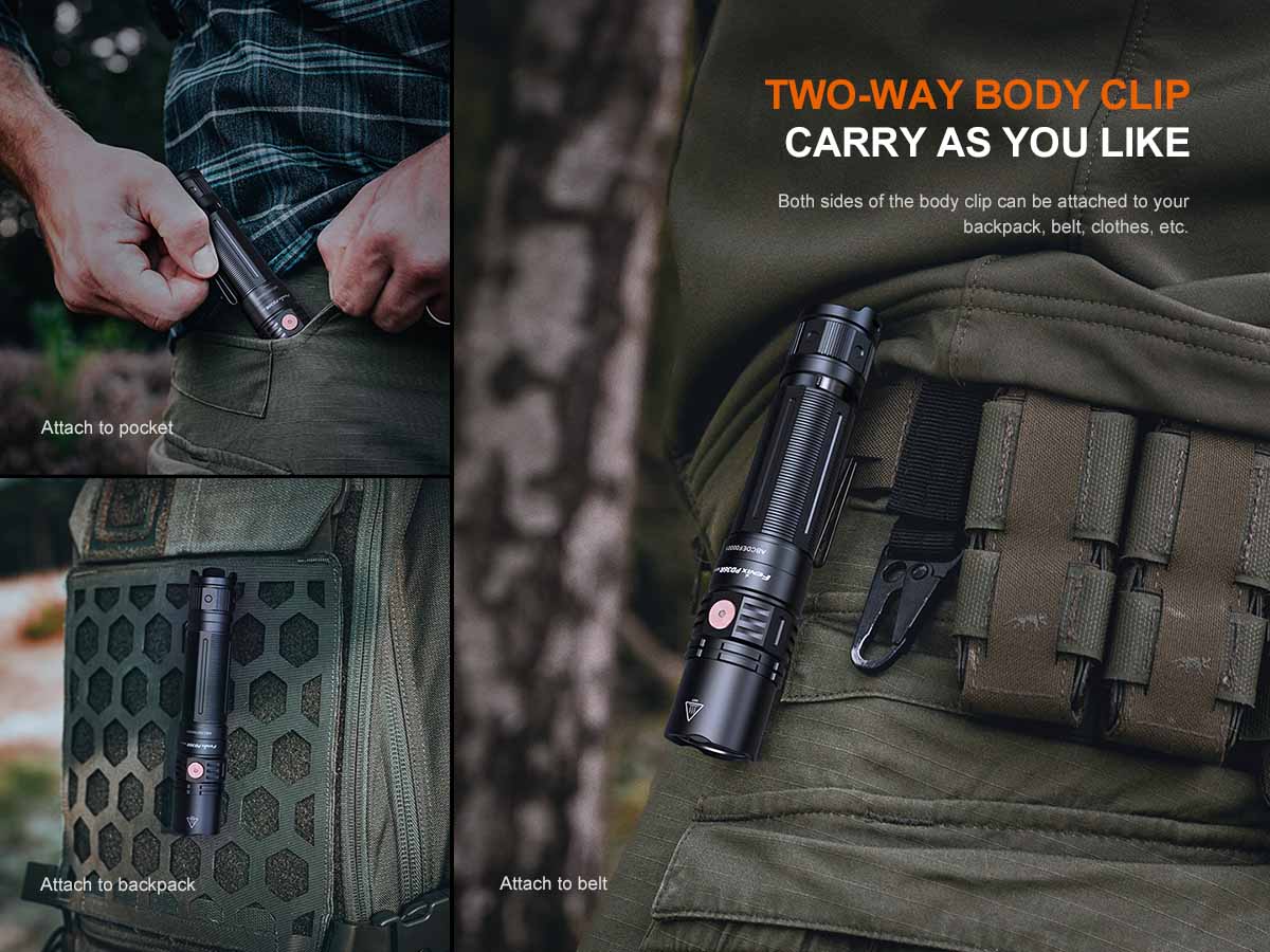Fenix PD36R V2.0 Rechargeable Tactical Flashlight - 1600 Lumens, IP68 Waterproof, Custom Engraving - Perfect for Camping, Hiking, Emergency & Outdoor Adventures