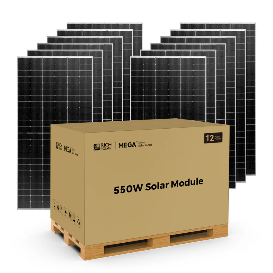 Rich Solar MEGA 550 | 550W Monocrystalline Solar Panel for RV, Boat & Off-Grid Power | High Efficiency Solar Energy Solution