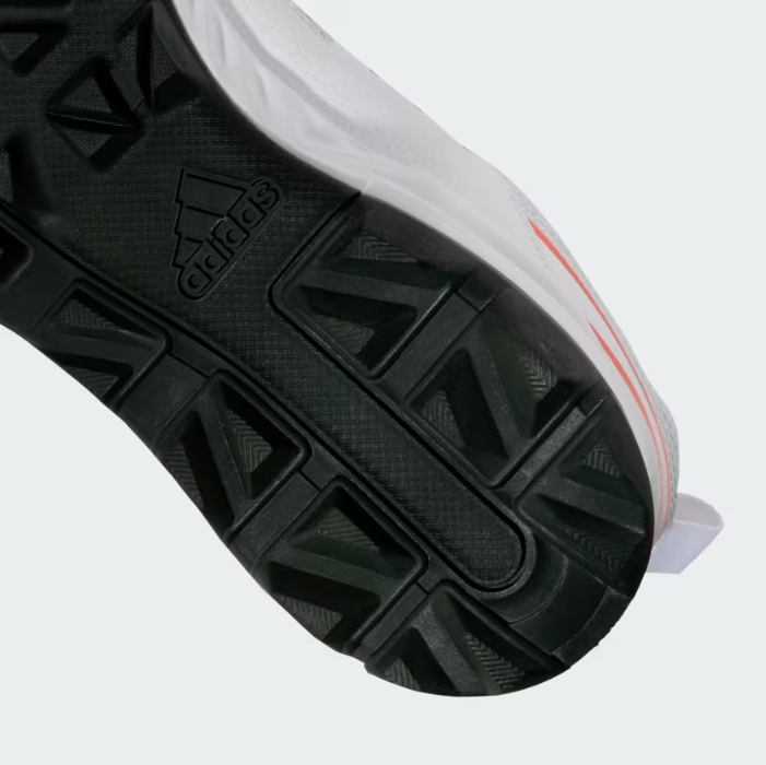 Adidas Cricket Shoes for Men - Cri Hase 23 M in Cloud White/Legend Ivy/Solar Red | Lightweight Performance Footwear for Cricket Matches & Training