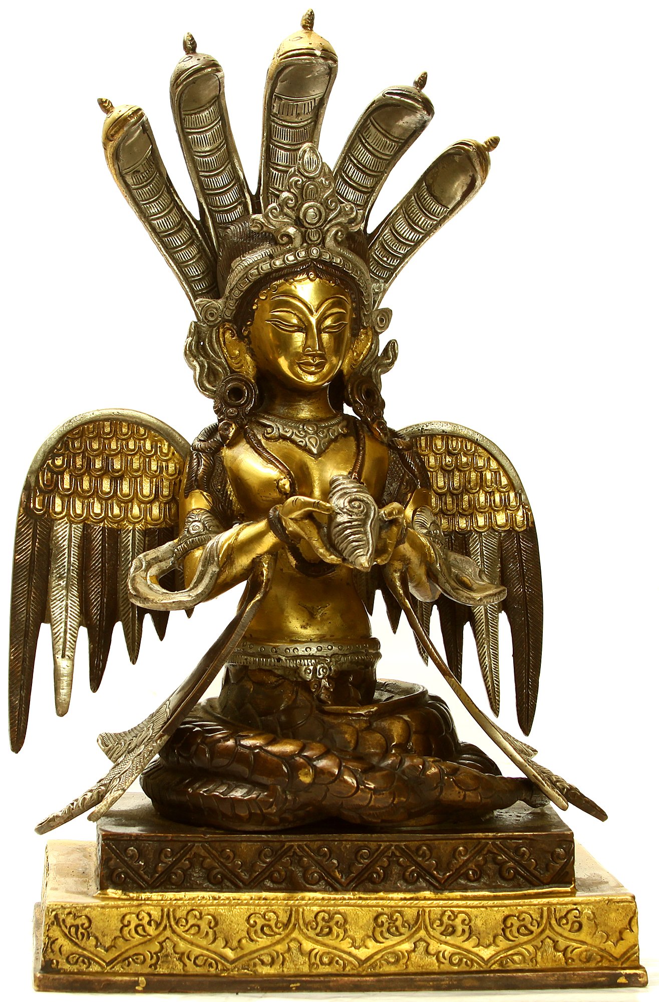 Naga-Kanya (The Snake Woman) - Handcrafted Brass Sculpture for Home Decor, Spiritual Altar & Yoga Studio | Unique Hindu Artwork for Meditation & Cultural Display