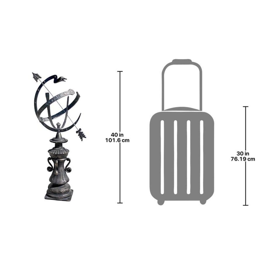 Design Toscano Authentic Hyde Park Garden Armillary Sphere - Vintage Outdoor Decor for Patio, Garden, and Backyard