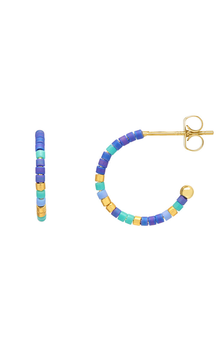 Night Sky Beaded Hoop Earrings - Sparkling Star Dangle Earrings for Women | Perfect for Evening Parties, Date Nights & Special Occasions