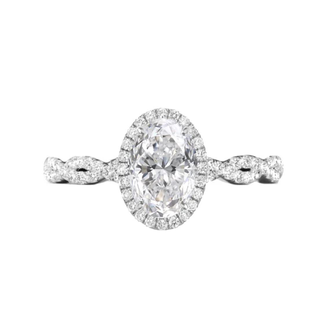 1.50 Carat Oval Cut Colorless Moissanite Engagement Ring for Women - Solid Gold/Sterling Silver Wedding Bridal Set - Vintage Anniversary Jewelry - Perfect for Proposals, Weddings & Special Occasions