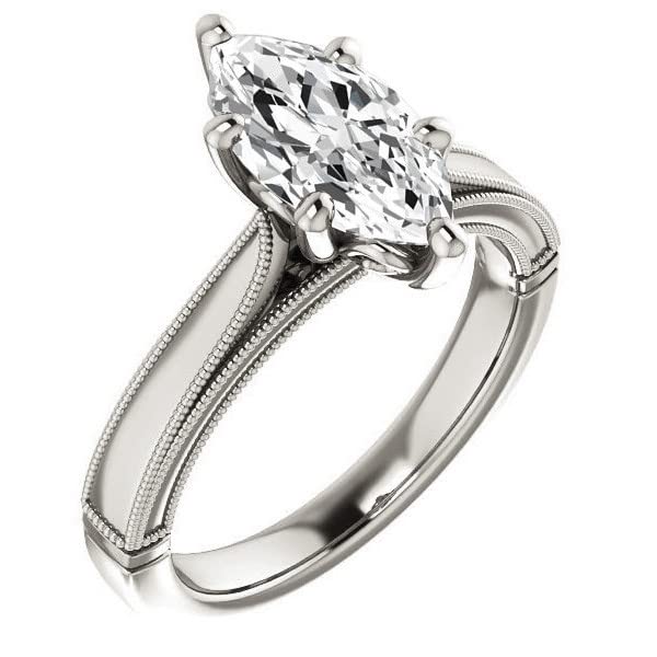 3 CT Marquise Cut Colorless Moissanite Engagement Ring - Vintage Halo Wedding Band for Women, Diamond Alternative Bridal Jewelry in Gold/Silver, Perfect Gift for Anniversary & Proposal - Elegant for Romantic Occasions & Special Events