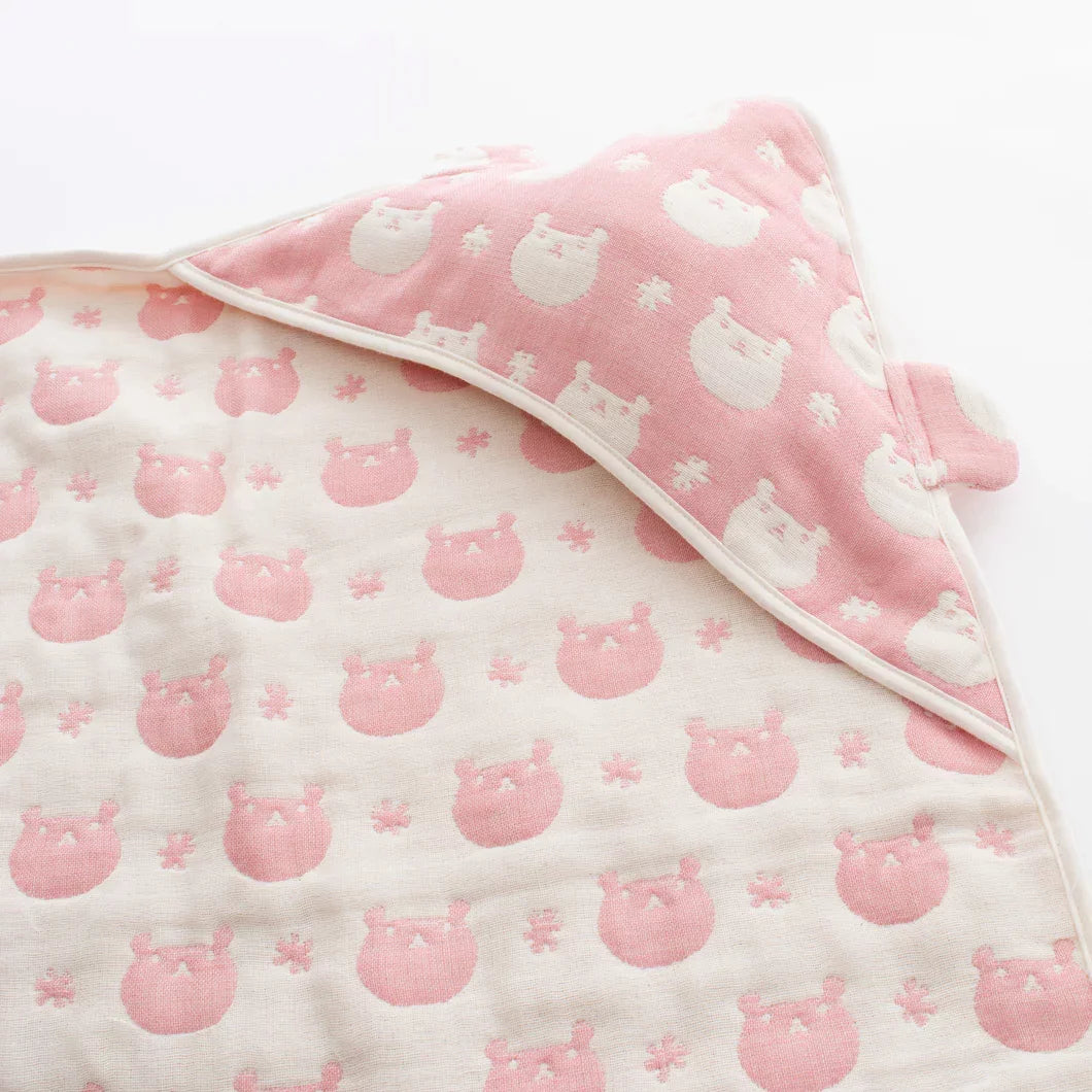 Premium Hartwell Imabari 6-Layer Muslin Swaddle Blanket with Hood - 80cm Soft Baby Wrap for Newborns | Perfect for Swaddling, Nursing & Stroller Use
