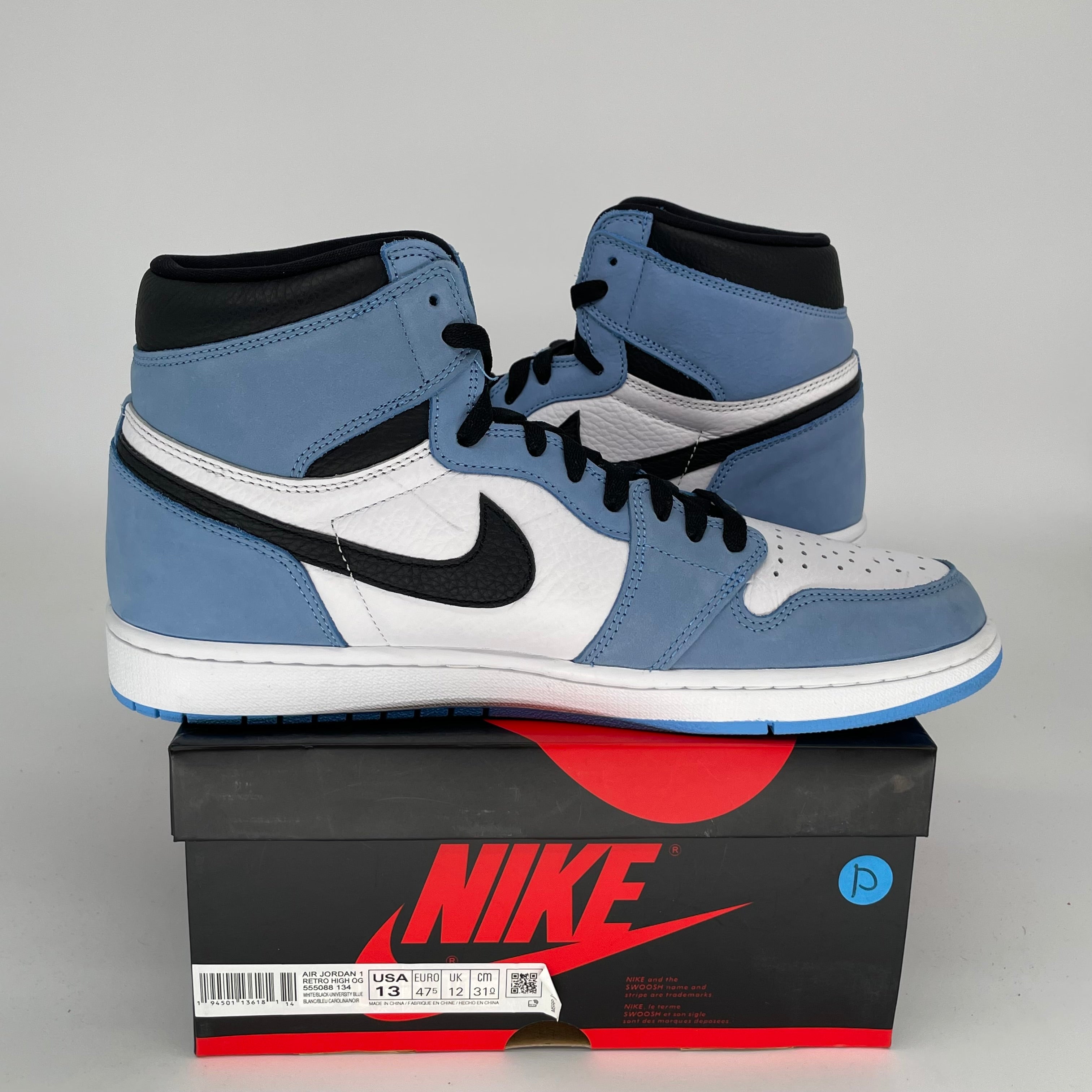 AIR JORDAN 1 UNIVERSITY BLUE MEN'S BASKETBALL SHOES SIZE 13 (555088-134) - Perfect for Streetwear, Sneaker Collection & Basketball Games