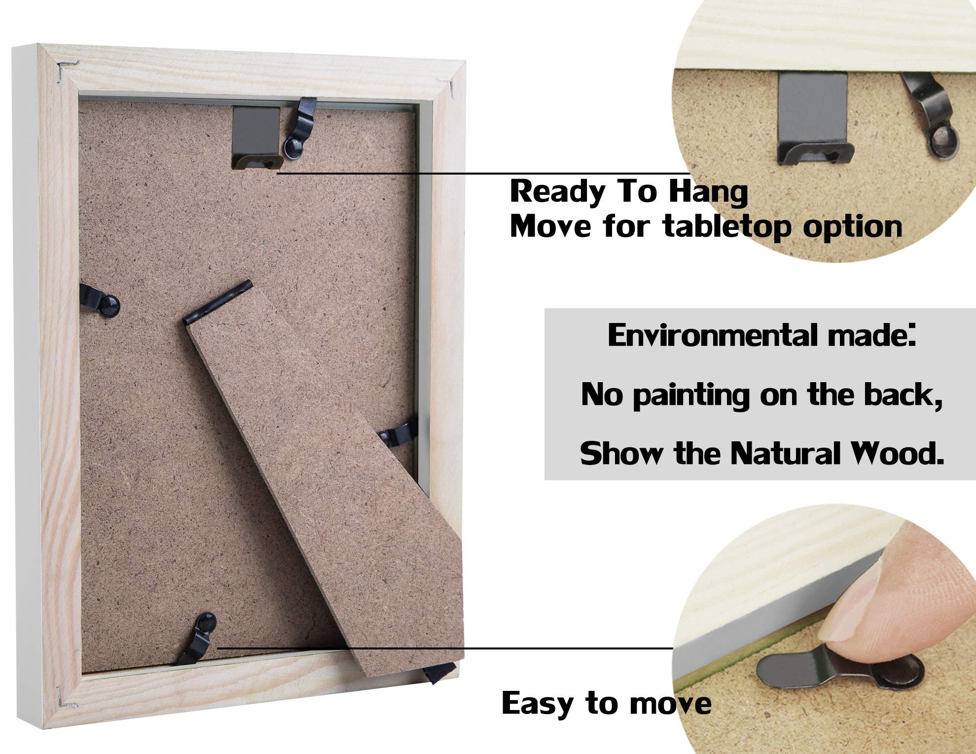 5x7 White Solid Wood Picture Frames - 2 Pack for Wall Mount & Tabletop Display - Perfect for Home Decor, Office, Gallery & Gift Giving