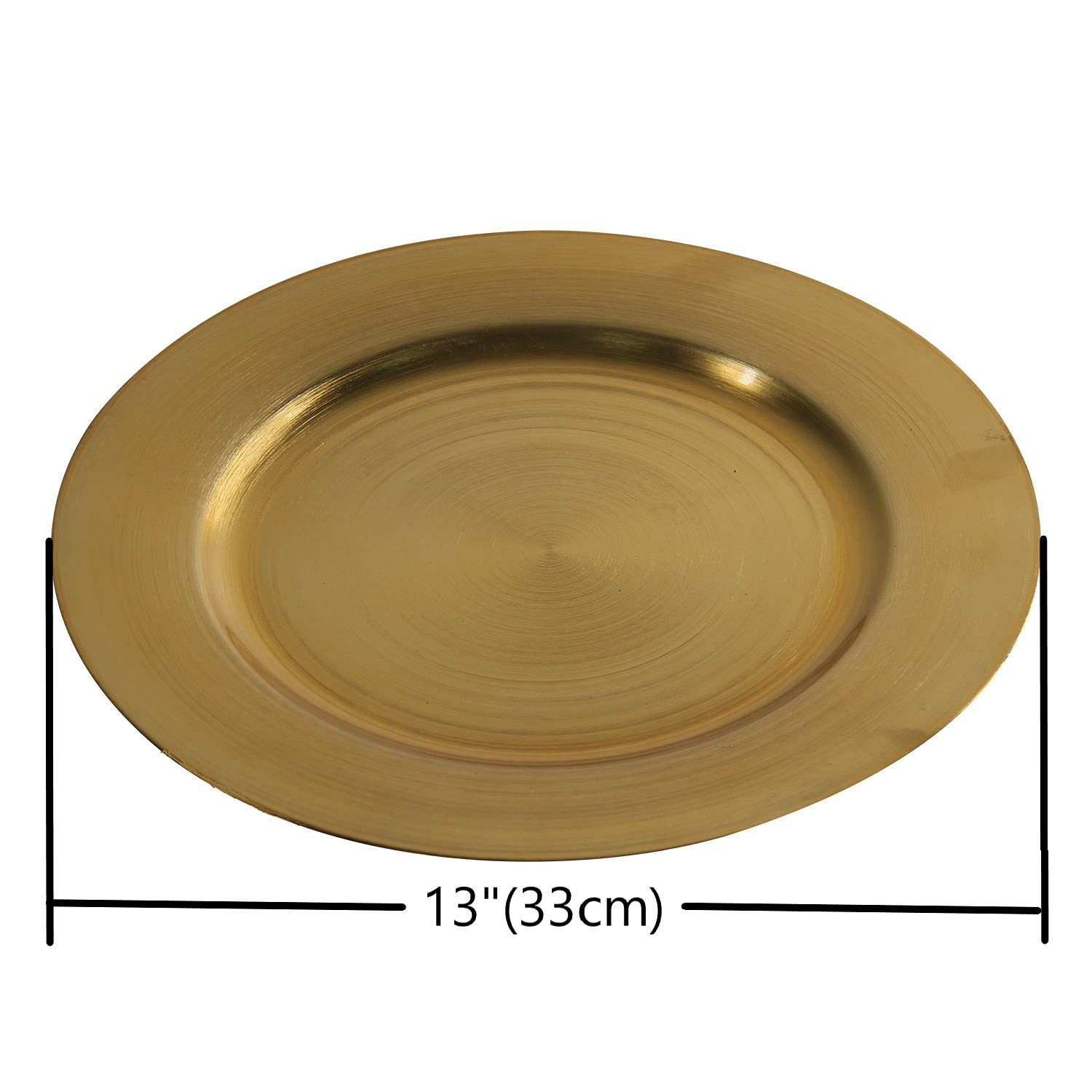 WELMATCH 12-Pack 13 Inch Metallic Gold Plastic Charger Plates for Weddings & Parties - Elegant Table Decor, Dish Rings, Buffet Serving - Perfect for Anniversary, Bridal Shower & Formal Dining Events