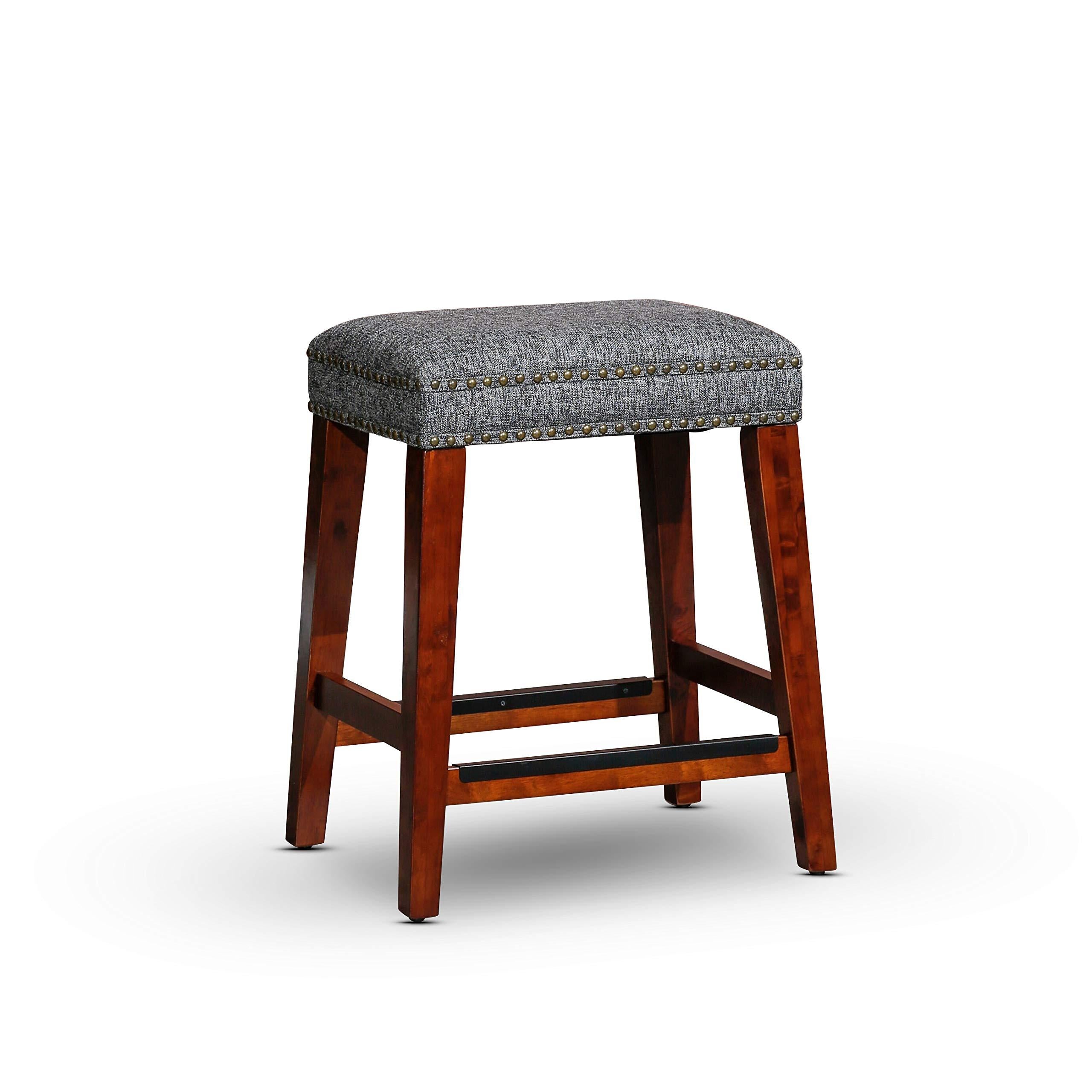 24 Inch Backless Counter Stool - Modern Kitchen Bar Stools for Breakfast Nook, Dining Island & Home Decor - Adjustable Height & Comfortable Seat