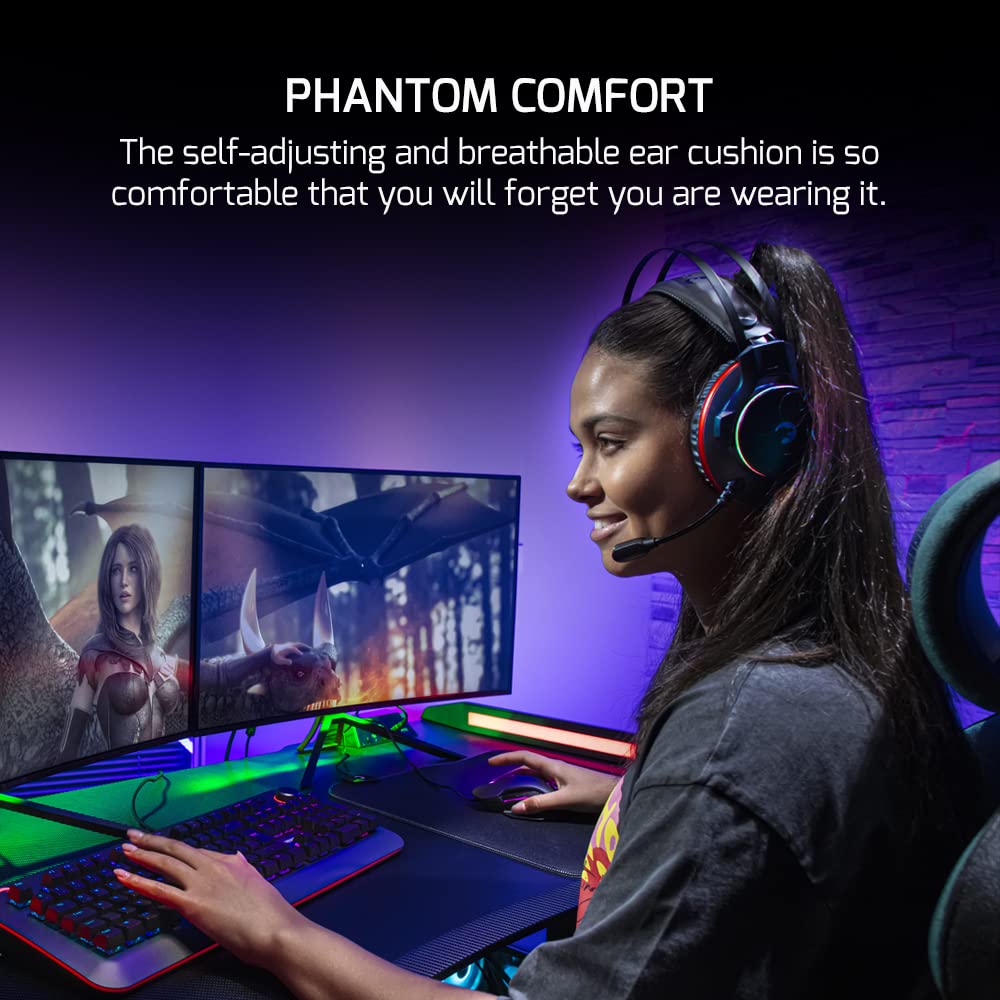 GAMEPOWER Mei 7.1 RGB Gaming Headset with 50MM Drivers & Noise Cancelling Mic - Compatible with PS5, PS4, PC - Perfect for Competitive Gaming & Immersive Audio Experience