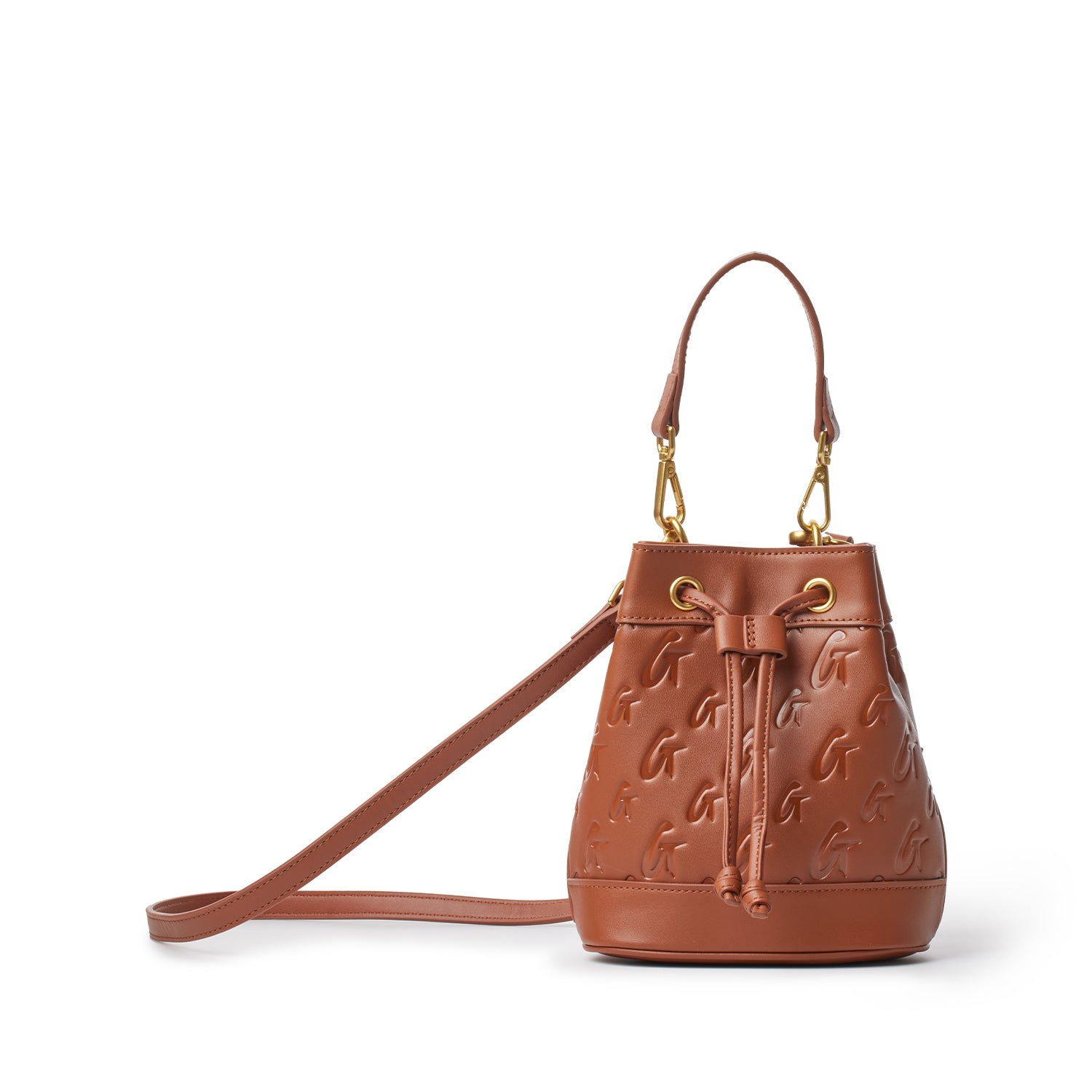 MINI MONOGRAM BUCKET BAG in Brown | Stylish Crossbody Purse for Women | Perfect for Everyday Use, Travel & Shopping
