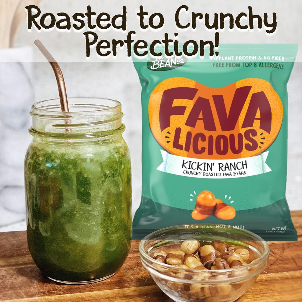 Nuttee Bean Co. - Keto Friendly High Protein Fava Beans Snacks | Crunchy Roasted Favalicious Kickin Ranch Flavor | Healthy On-The-Go Snack for Work, Travel & Fitness | Low Carb Vegan Gluten Free