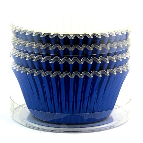 Eoonfirst Standard Foil Cupcake Liners - 100 Pack Navy Blue Baking Cups for Muffins, Cupcakes & Party Desserts | Reusable & Non-Stick Baking Supplies for Home, Bakery & Special Occasions