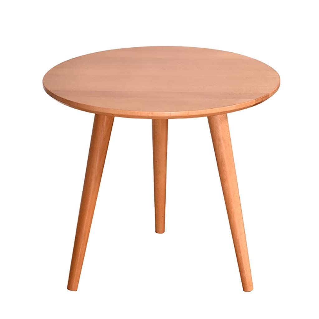 Round Wooden Side Table with 3 Legs - 19.7 inch End Table for Living Room, Bedroom & Balcony - Natural Coffee Table for Small Spaces - Perfect for Reading Nook, Plant Stand or Nightstand (50cm Diameter, Color B)