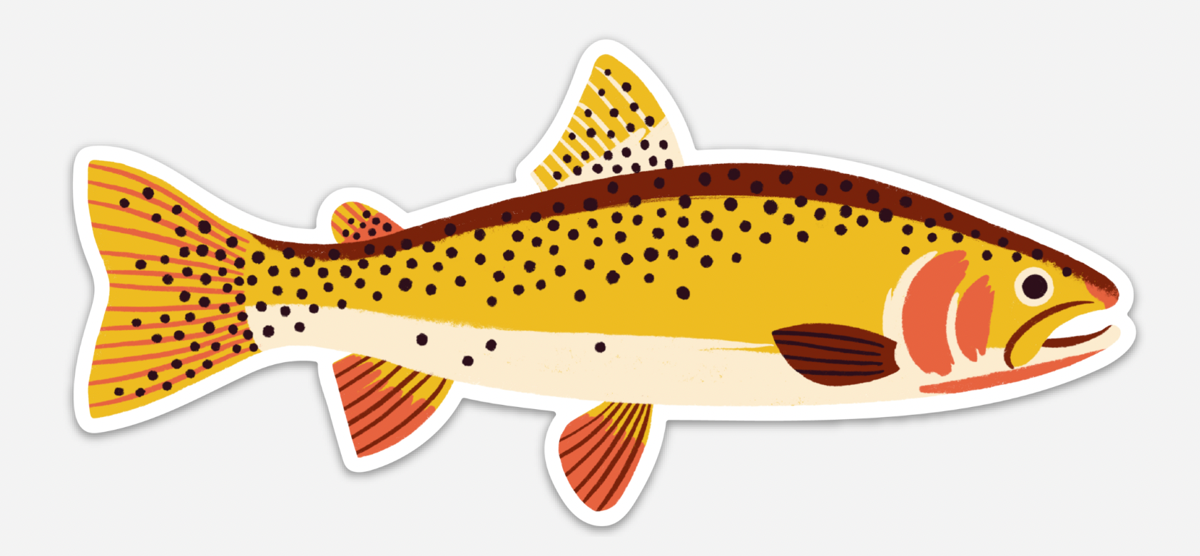 Native Trout Sticker - Waterproof Vinyl Decal for Fishing Gear, Coolers & Outdoor Equipment - Perfect for Anglers & Nature Lovers