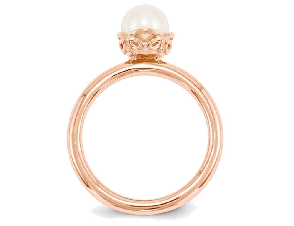 Rose Pink Freshwater Cultured Pearl Ring in Sterling Silver - Elegant Jewelry for Women, Perfect for Weddings, Anniversaries & Special Occasions