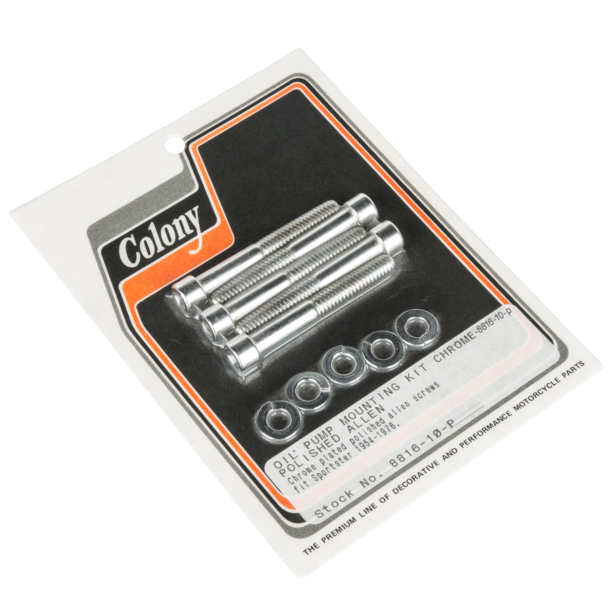 10-Piece Chrome Oil Pump Mounting Kit for Harley Sportster 1954-76 - Smooth Allen Head Bolts for Easy Installation & Maintenance - Perfect for Engine Upgrades & Restoration Projects